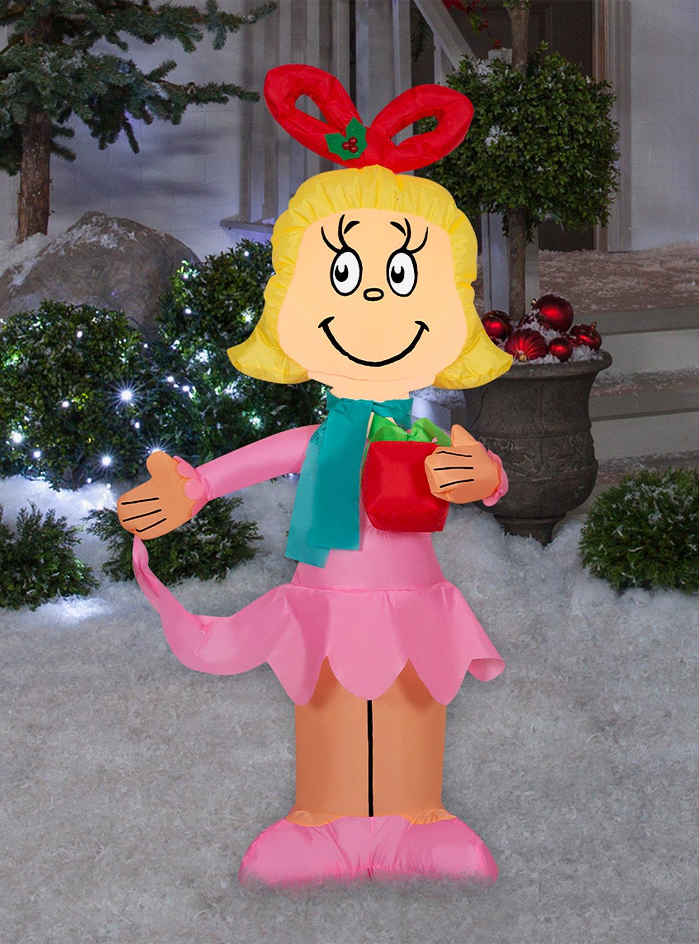 Dr. Seuss How The Grinch Stole Christmas Grinch Cindy Lou Who Christmas Airblown Inflatable, , alternate