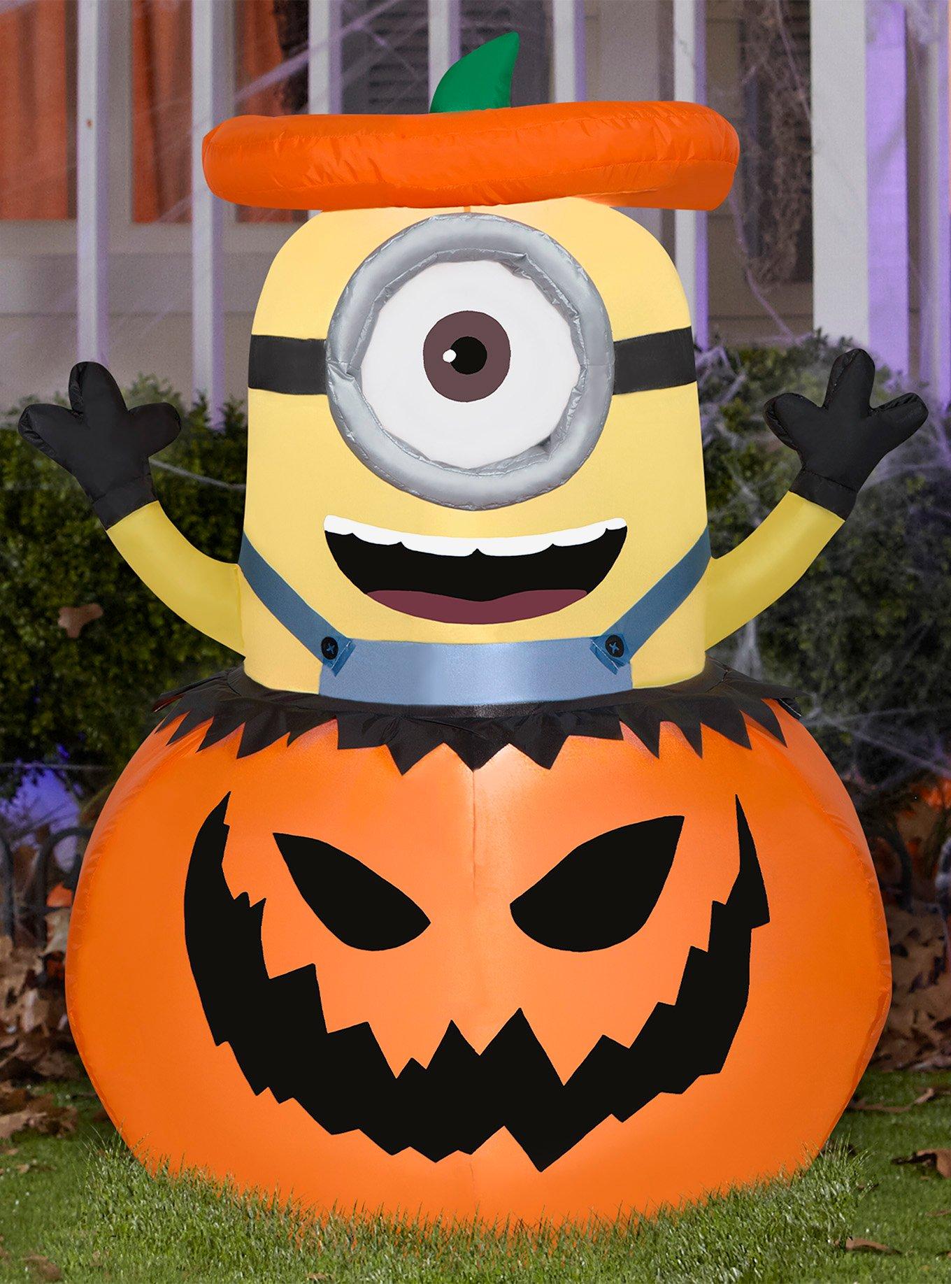 Minion Popping Out Of Pumpkin Airblown Inflatable