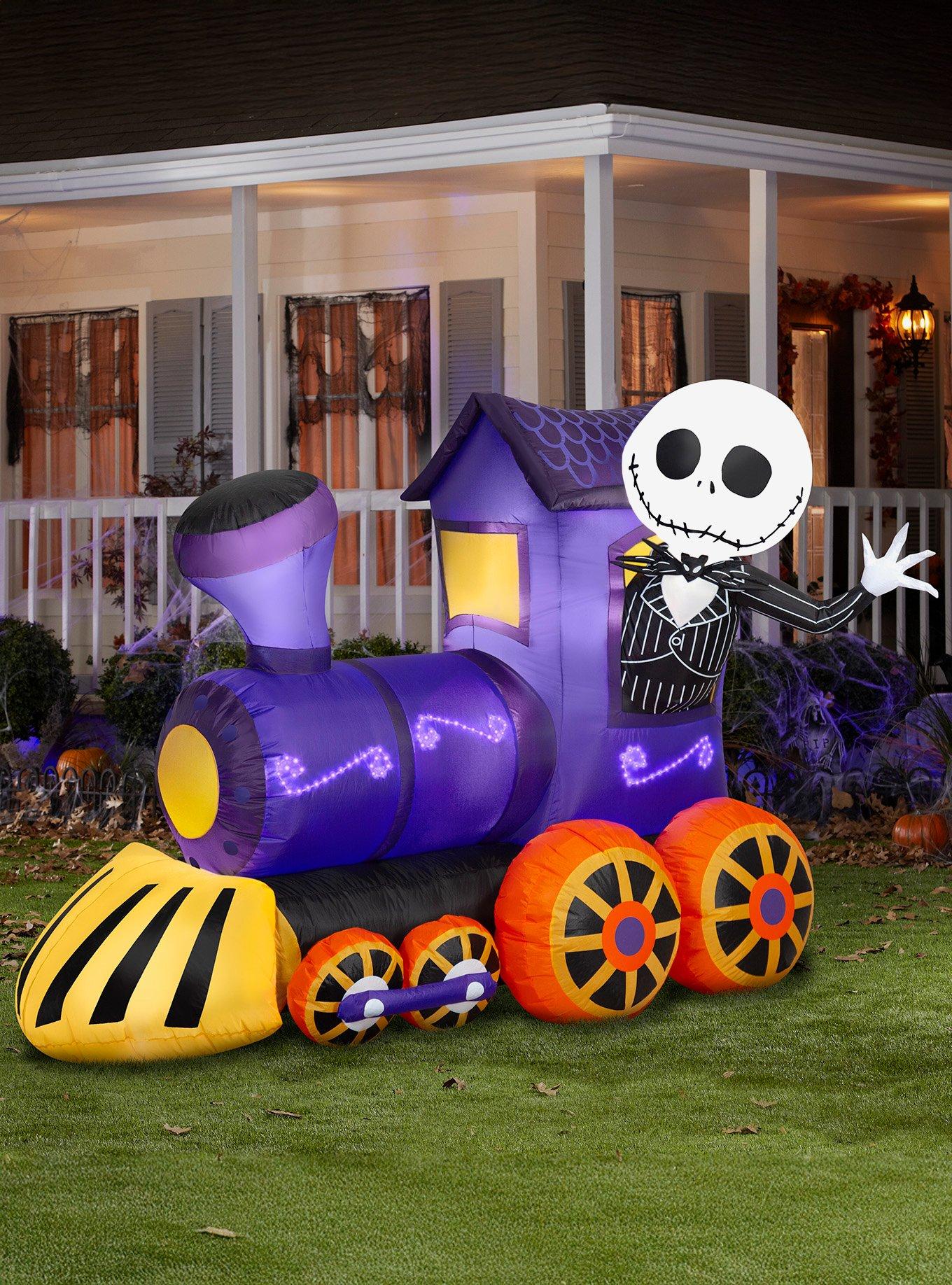 Disney Nightmare Before Christmas Jack Skellington LED Purple Train Scene Airblown Inflatable, , hi-res