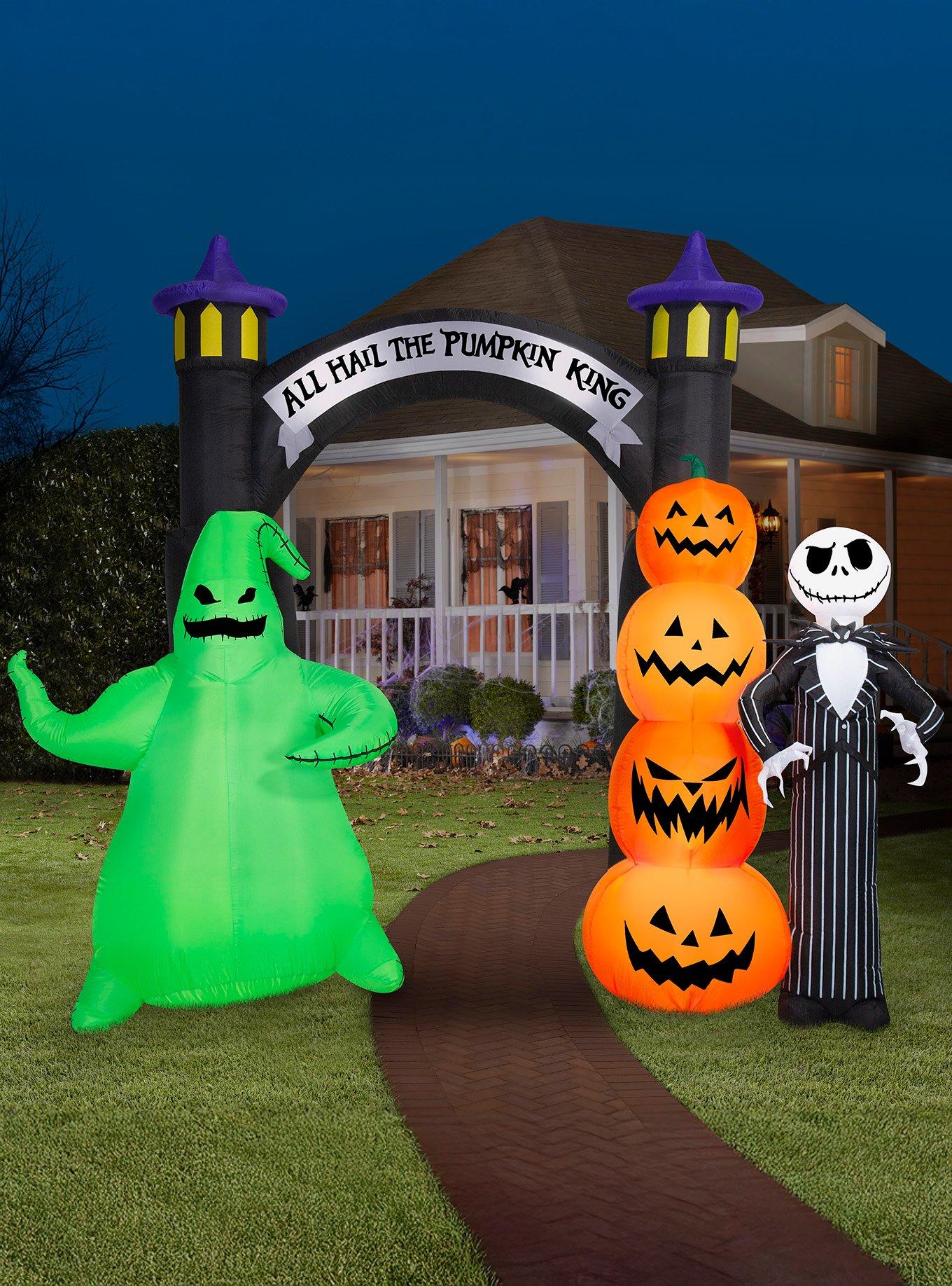 Disney Nightmare Before Christmas Jack and Oogie with Pumpkins Archway Airblown Inflatable, , hi-res