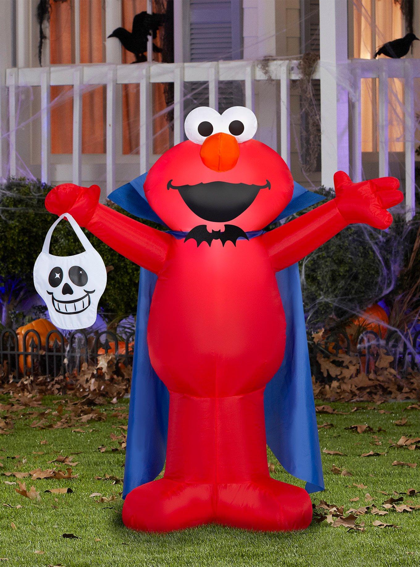 Sesame Street Elmo as Vampire with Skull Airblown Inflatable, , hi-res