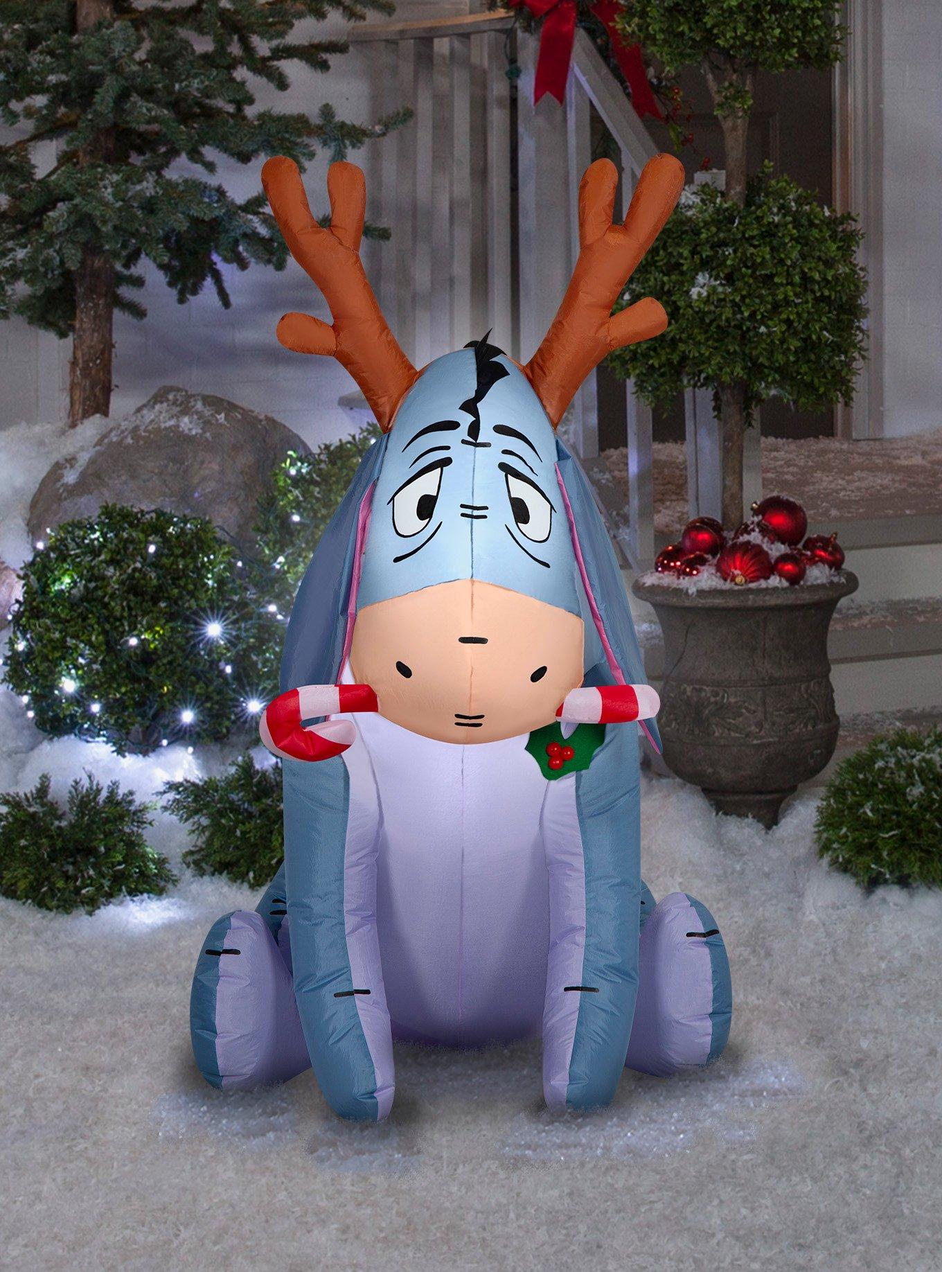 Disney Winnie The Pooh Eeyore with Candy Cane Airblown Inflatable, , hi-res