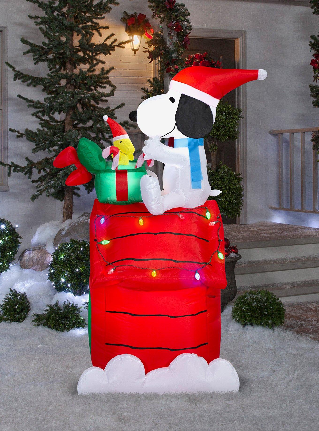 Peanuts Snoopy and Woodstock on Doghouse Scene Airblown Inflatable, , alternate