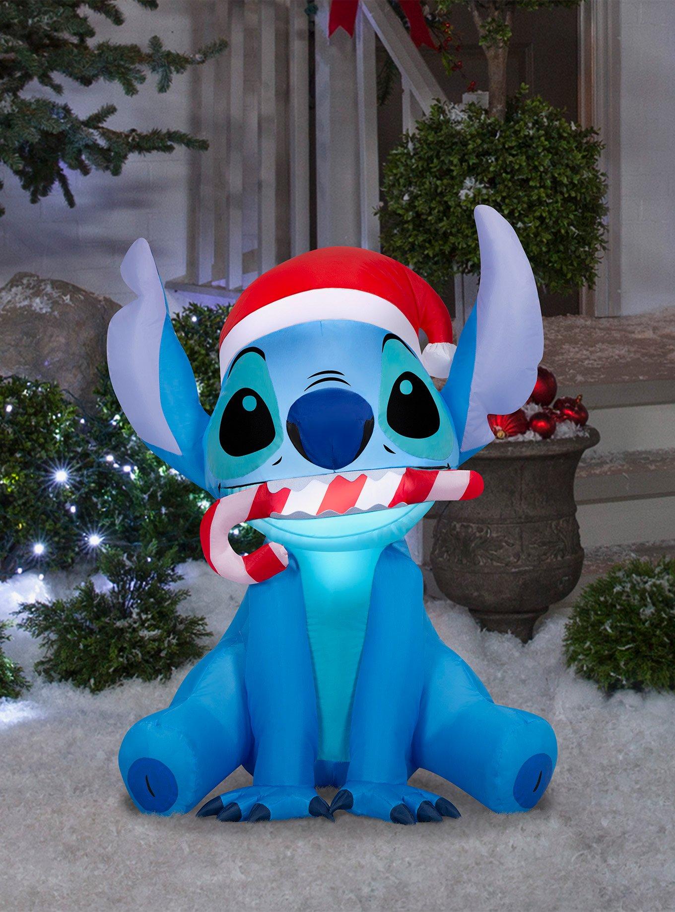 Disney Lilo and Stitch Stitch in Santa Hat Airblown Inflatable, , alternate