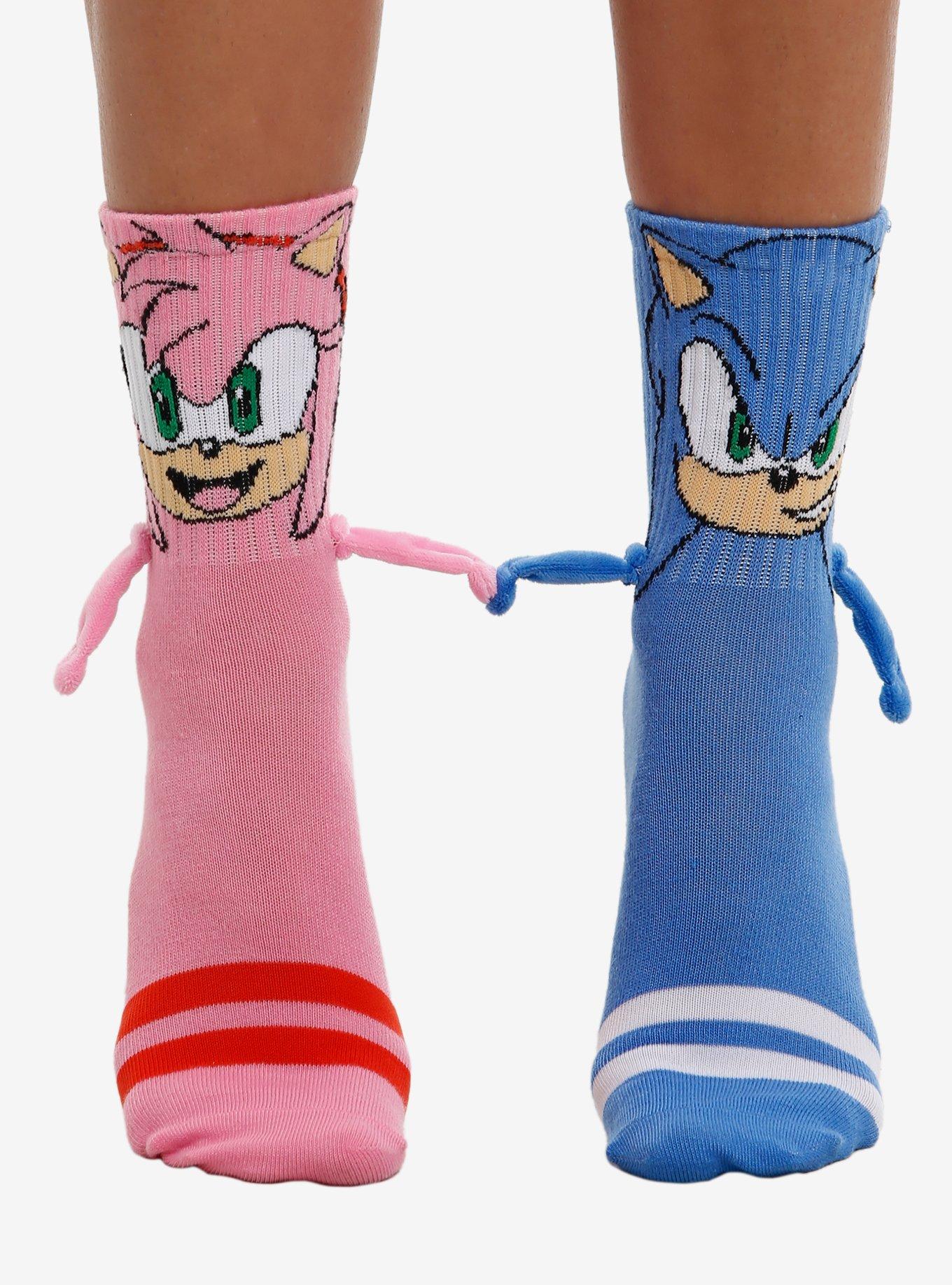 Sonic The Hedgehog Sonic & Amy Rose Magnetic Arms Mismatch Crew Socks, , hi-res