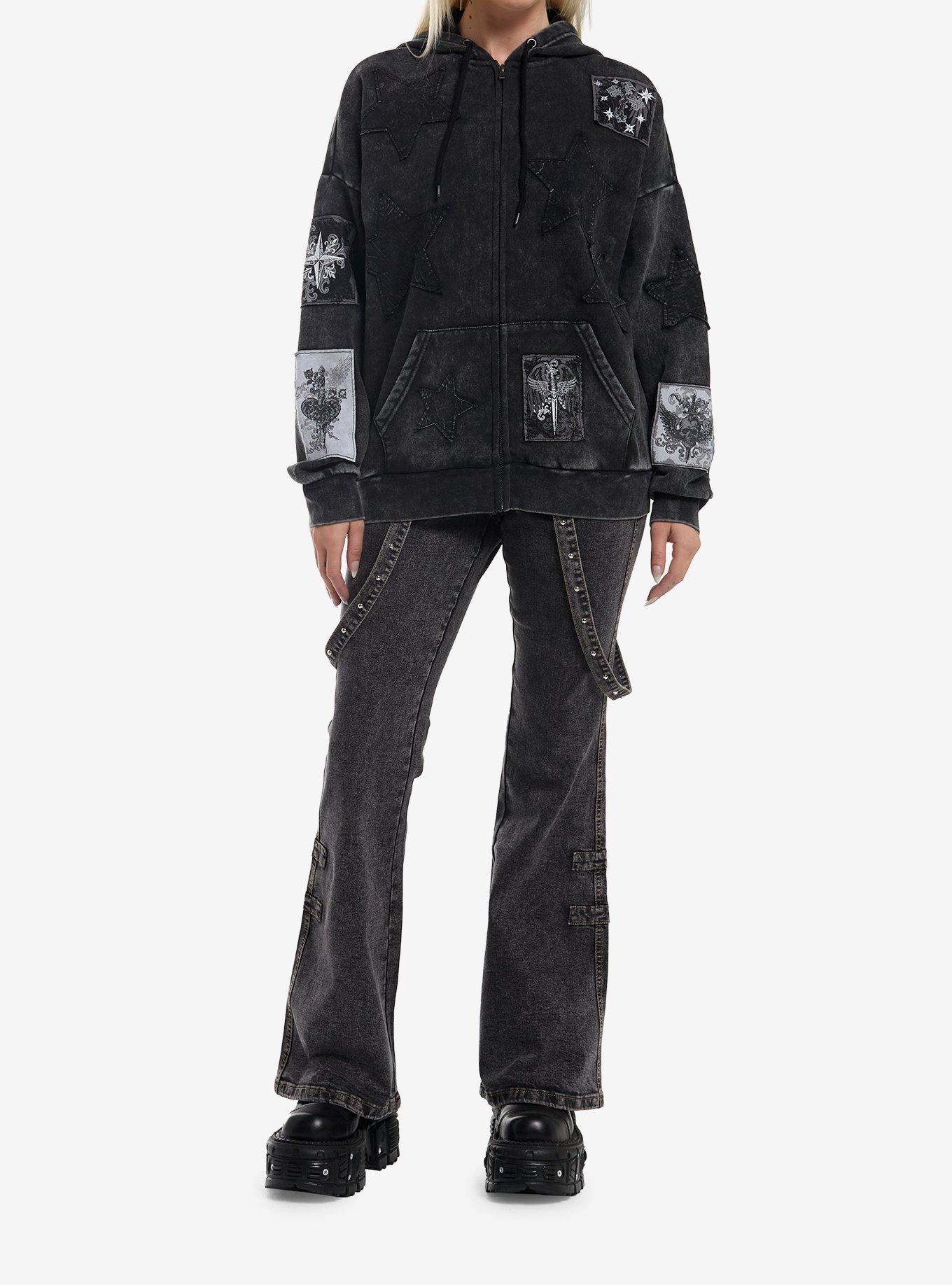 Social Collision Dark Star Patch Girls Hoodie, MULTI, alternate