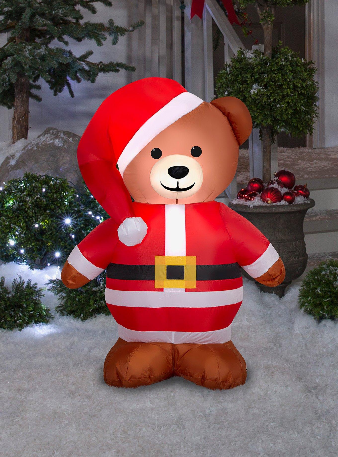 Brown Bear in Santa Suit Airblown Inflatable, , alternate