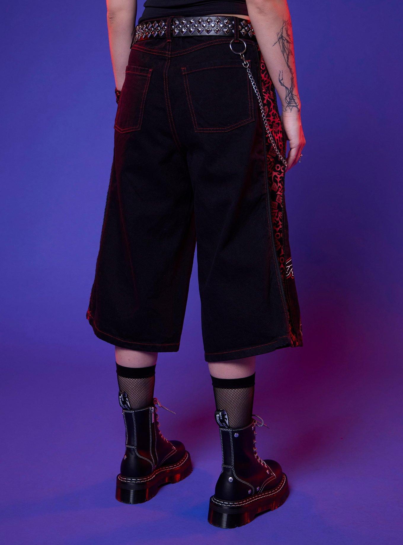Sonic The Hedgehog Shadow & Rouge Jorts With Side Chain, RED, alternate