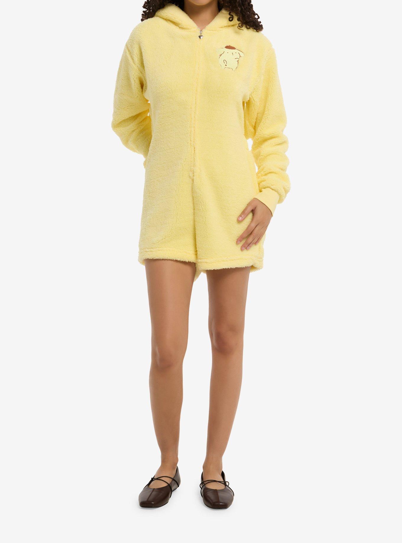 Pompompurin Fuzzy Girls Romper, , alternate