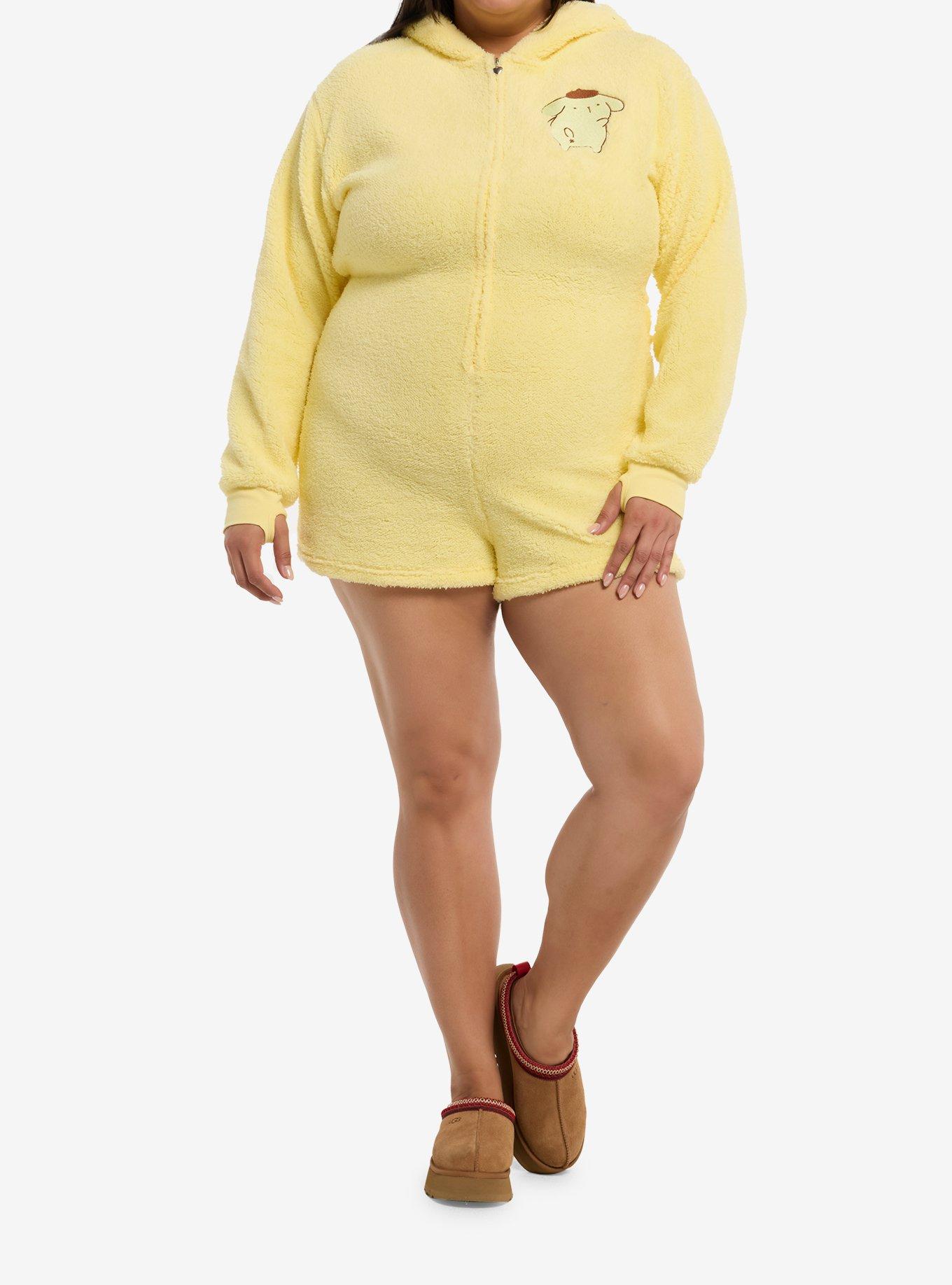 Pompompurin Fuzzy Girls Romper Plus Size, , hi-res