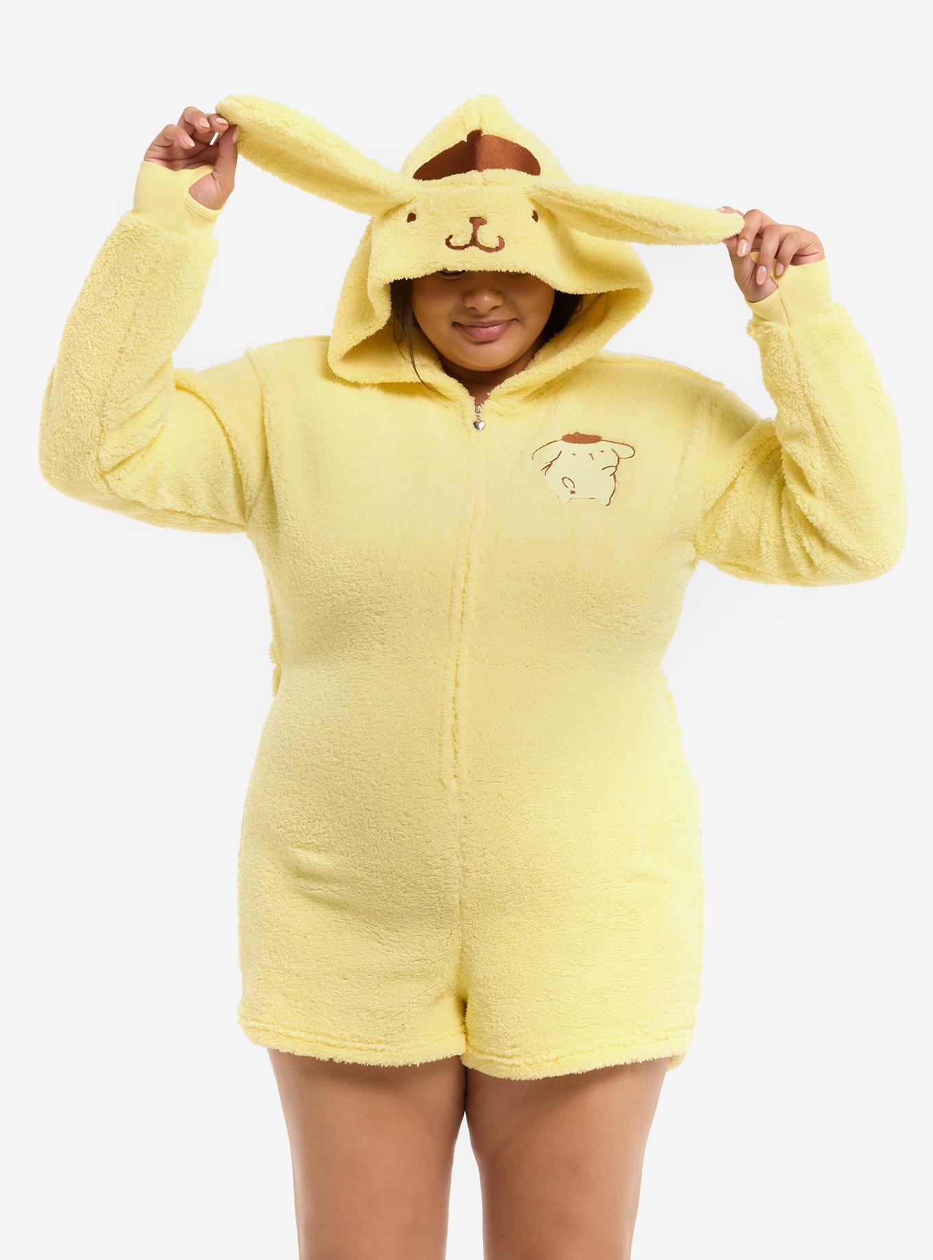 Pompompurin Fuzzy Girls Romper Plus Size, , alternate