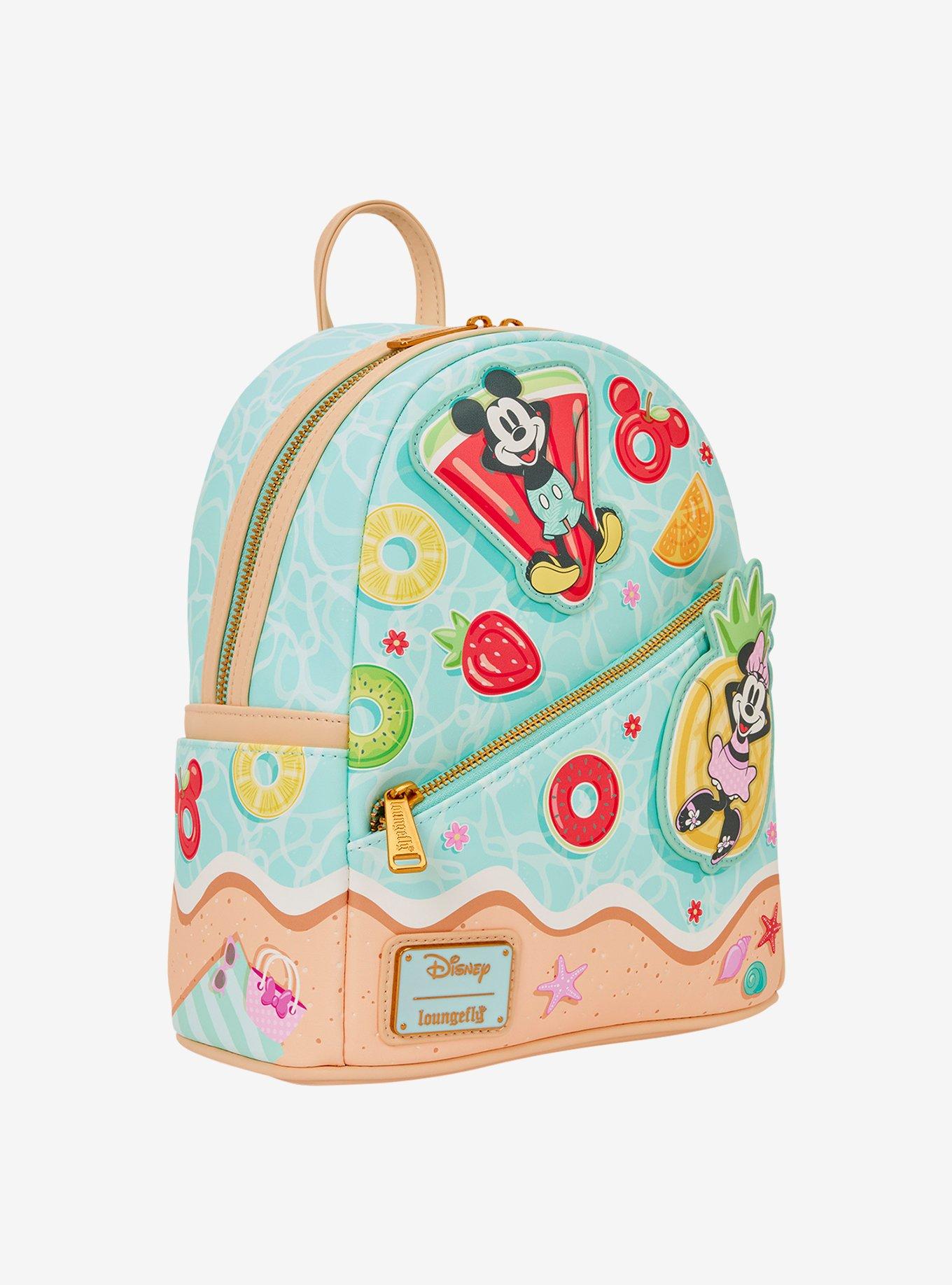 Loungefly Disney Mickey & Minnie Fruit Floaties Beach Scene Mini Backpack, , hi-res