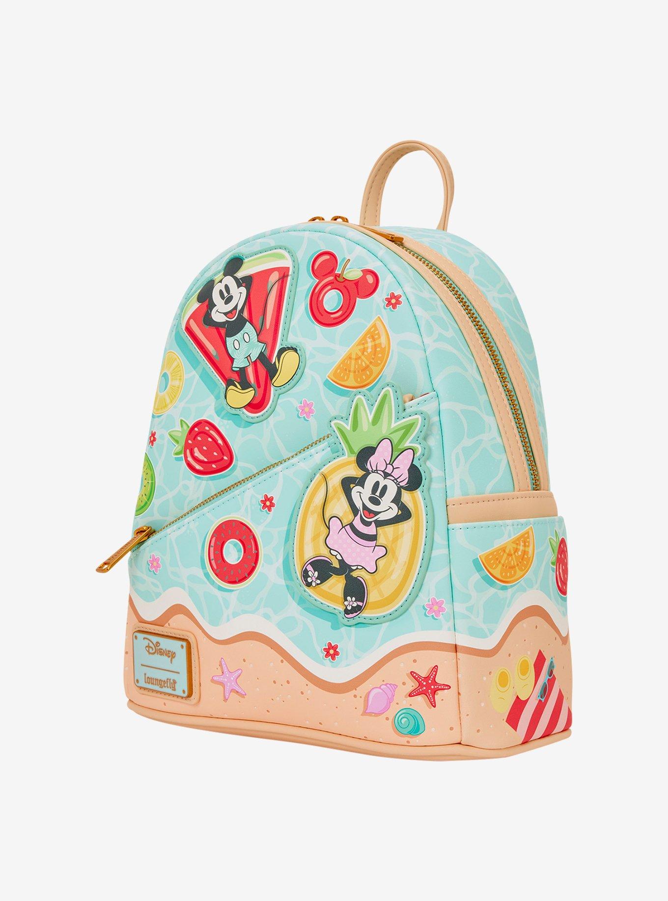 Loungefly Disney Mickey & Minnie Fruit Floaties Beach Scene Mini Backpack, , alternate