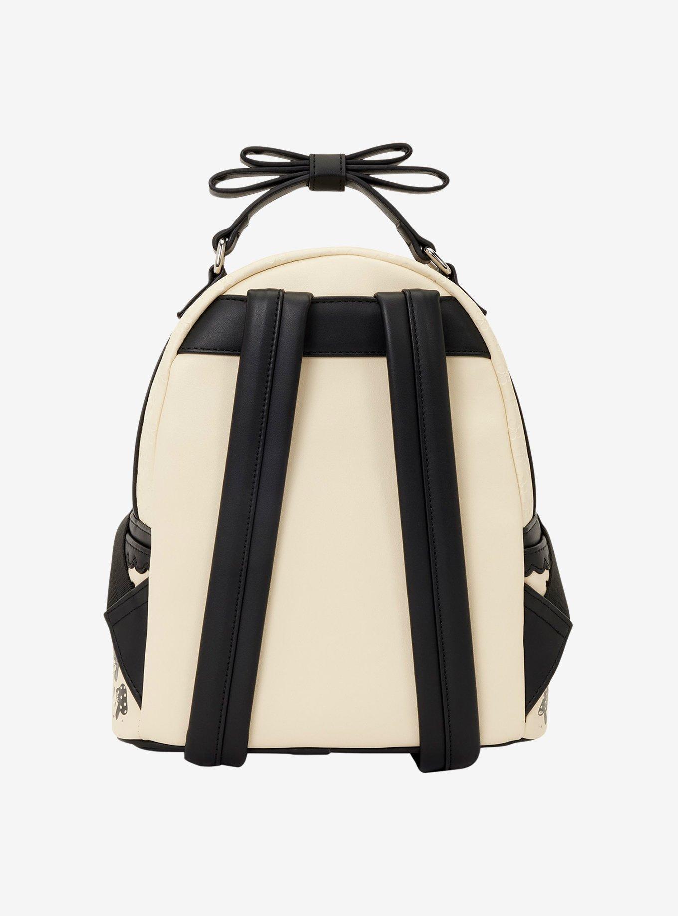 Loungefly Disney Alice in Wonderland Black & White Floral Mini Backpack, , alternate