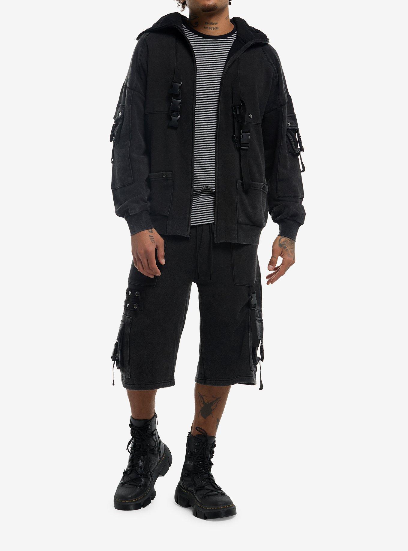 Buckle Balaclava Hood Utility Hoodie, , hi-res