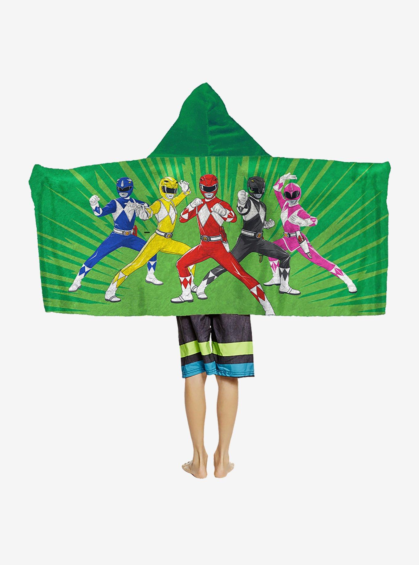 Mighty Morphin Power Rangers Power Burst Youth Hooded Towel, , alternate