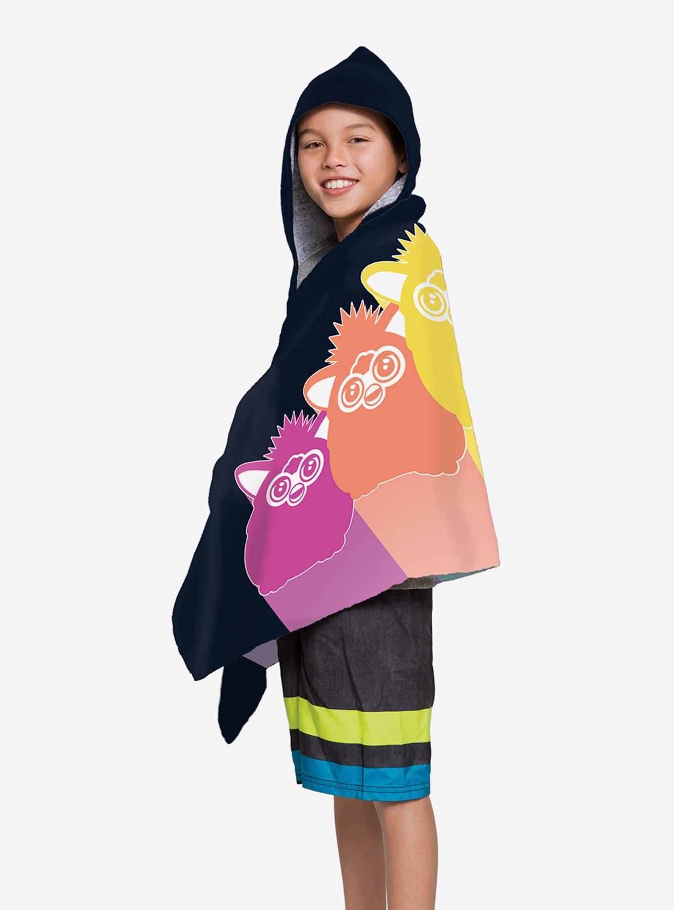 Furby Retro Rainbow Youth Hooded Towel, , hi-res