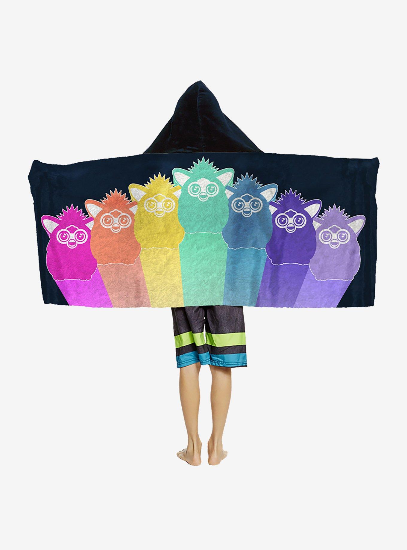 Furby Retro Rainbow Youth Hooded Towel, , alternate