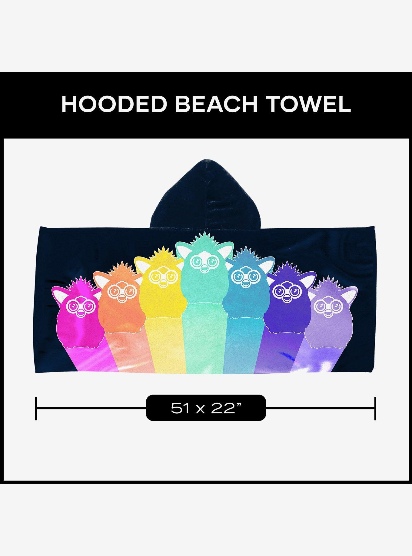 Furby Retro Rainbow Youth Hooded Towel, , alternate