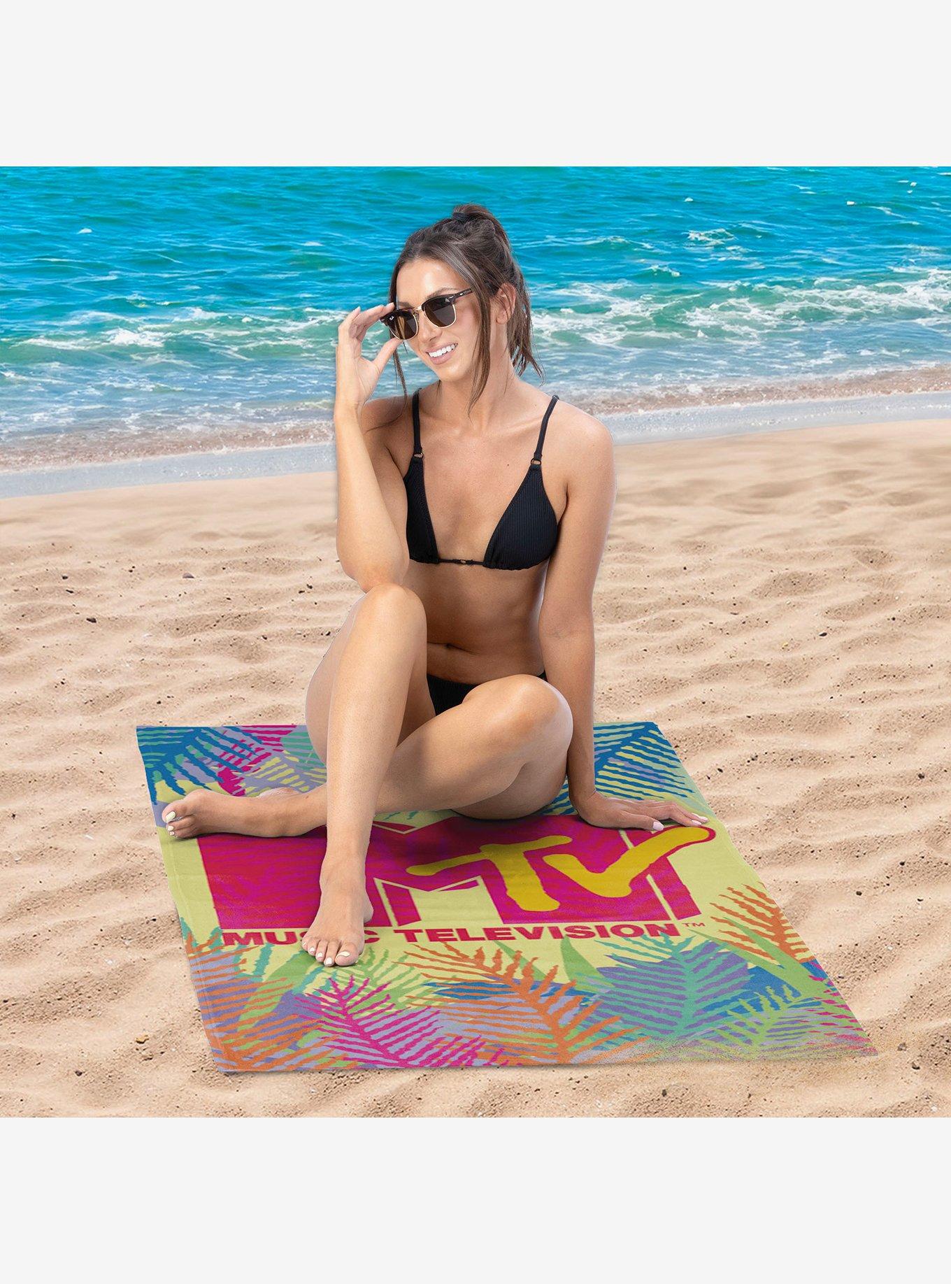 MTV Vibrant Logo Microfiber Beach Towel, , hi-res