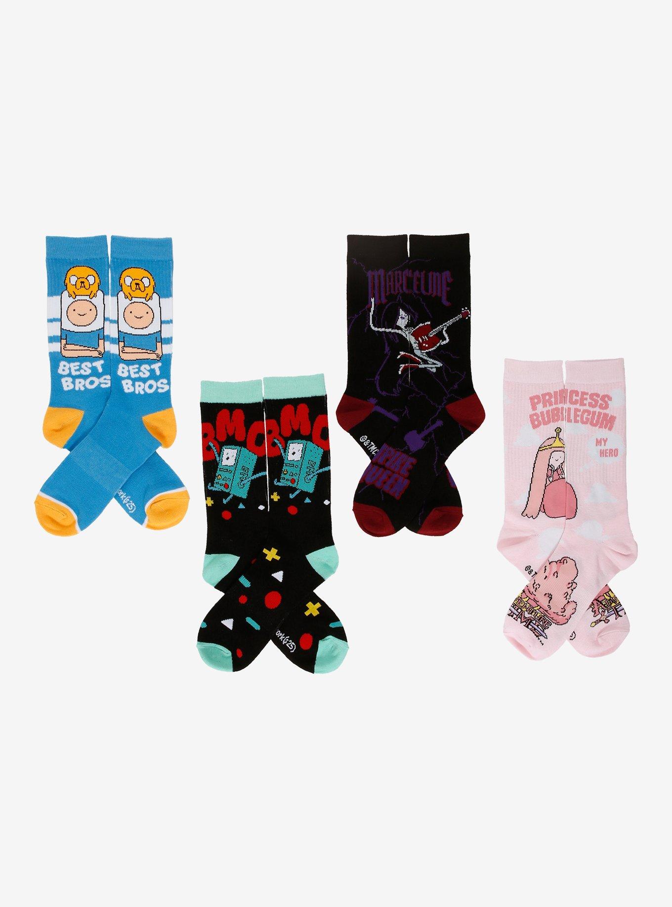Adventure Time Characters Crew Socks 4 Pair, , hi-res