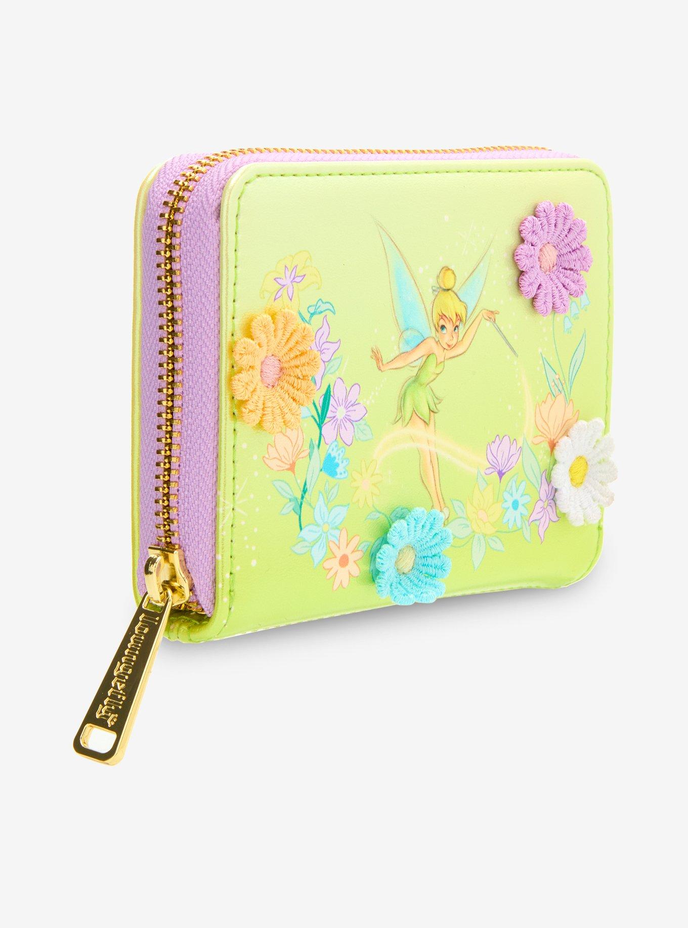 Loungefly Disney Peter Pan Tinker Bell Flower Iridescent Zip Wallet &mdash; BoxLunch Exclusive, , hi-res