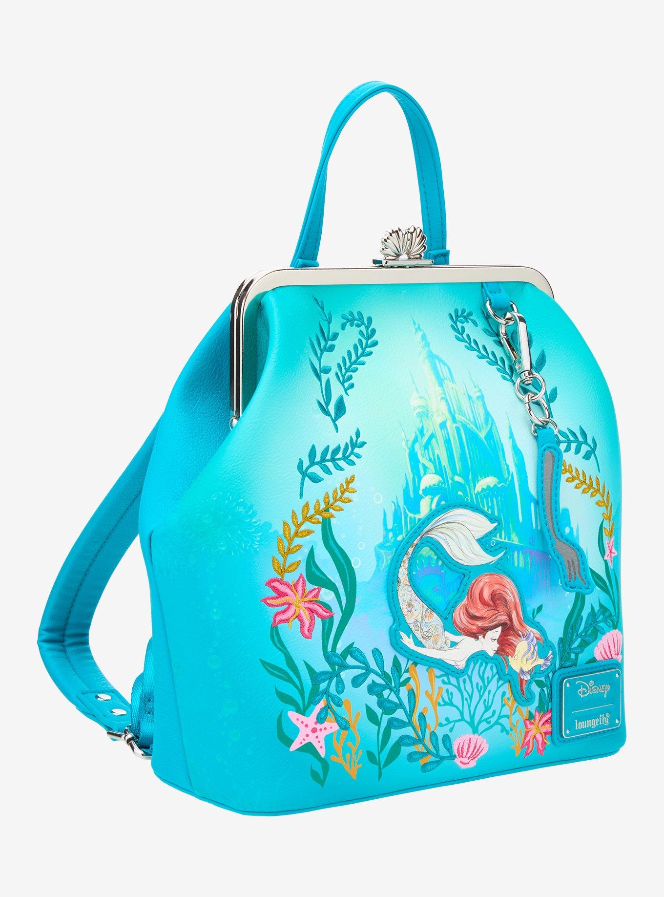 Loungefly Disney The Little Mermaid Ariel Floral Kisslock Mini Backpack - BoxLunch Exclusive, , hi-res