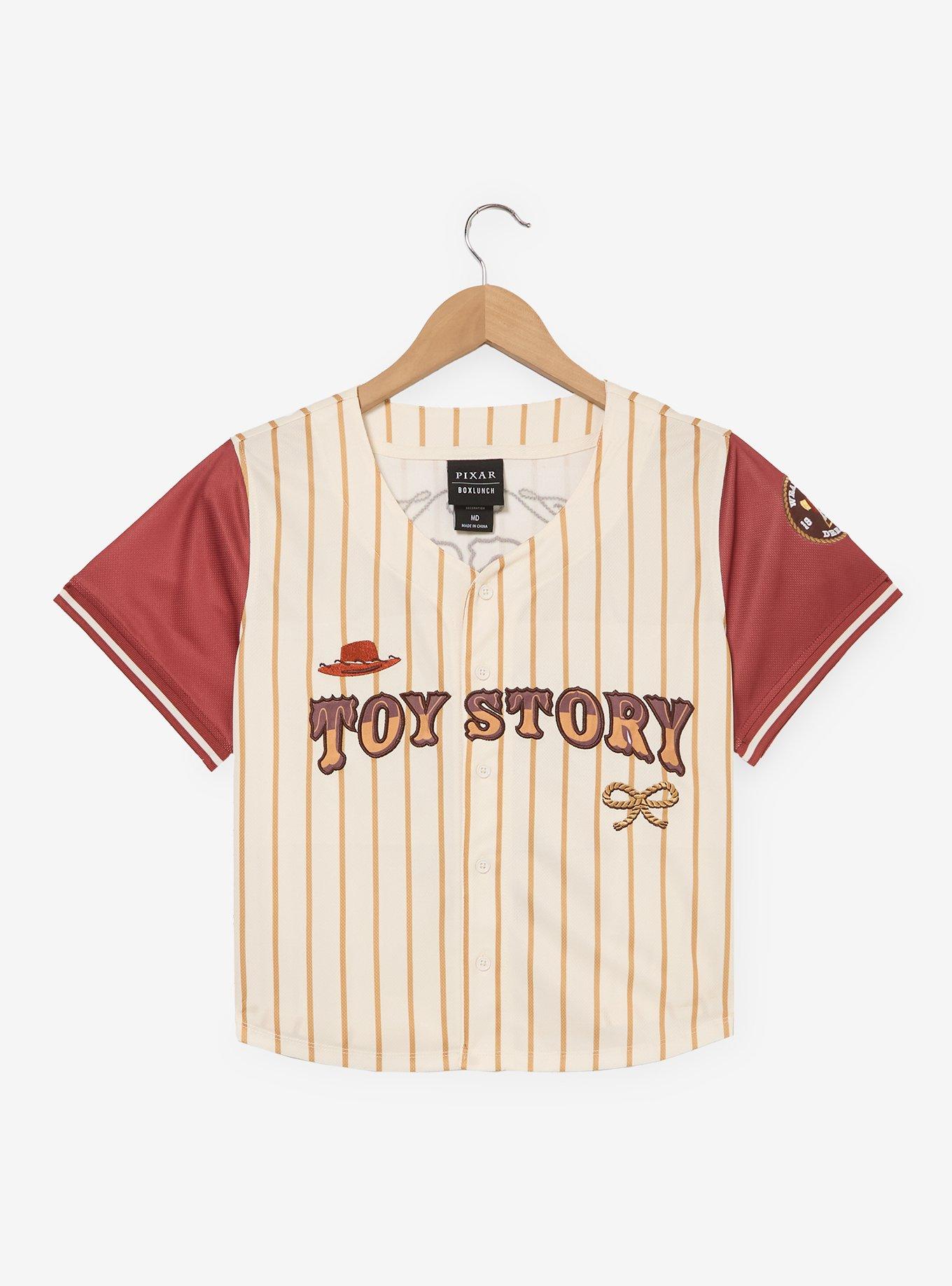 Disney Pixar Toy Story Jessie Women's Cropped Baseball Jersey - BoxLunch Exclusive, STRIPES, alternate