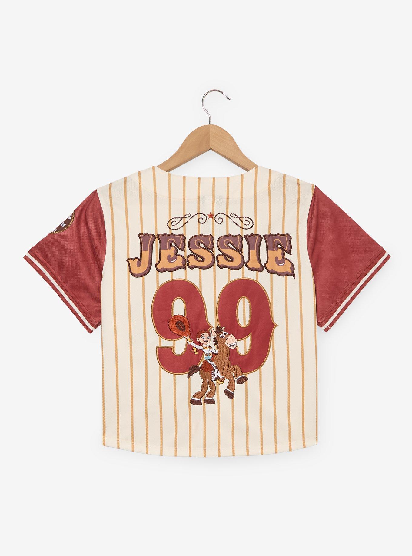 Disney Pixar Toy Story Jessie Women's Cropped Baseball Jersey - BoxLunch Exclusive, STRIPES, alternate