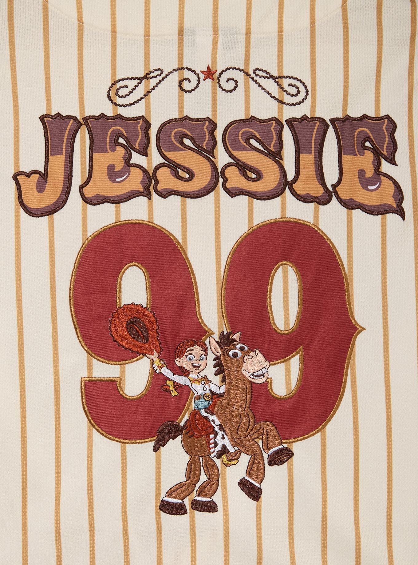 Disney Pixar Toy Story Jessie Women's Cropped Baseball Jersey - BoxLunch Exclusive, STRIPES, alternate