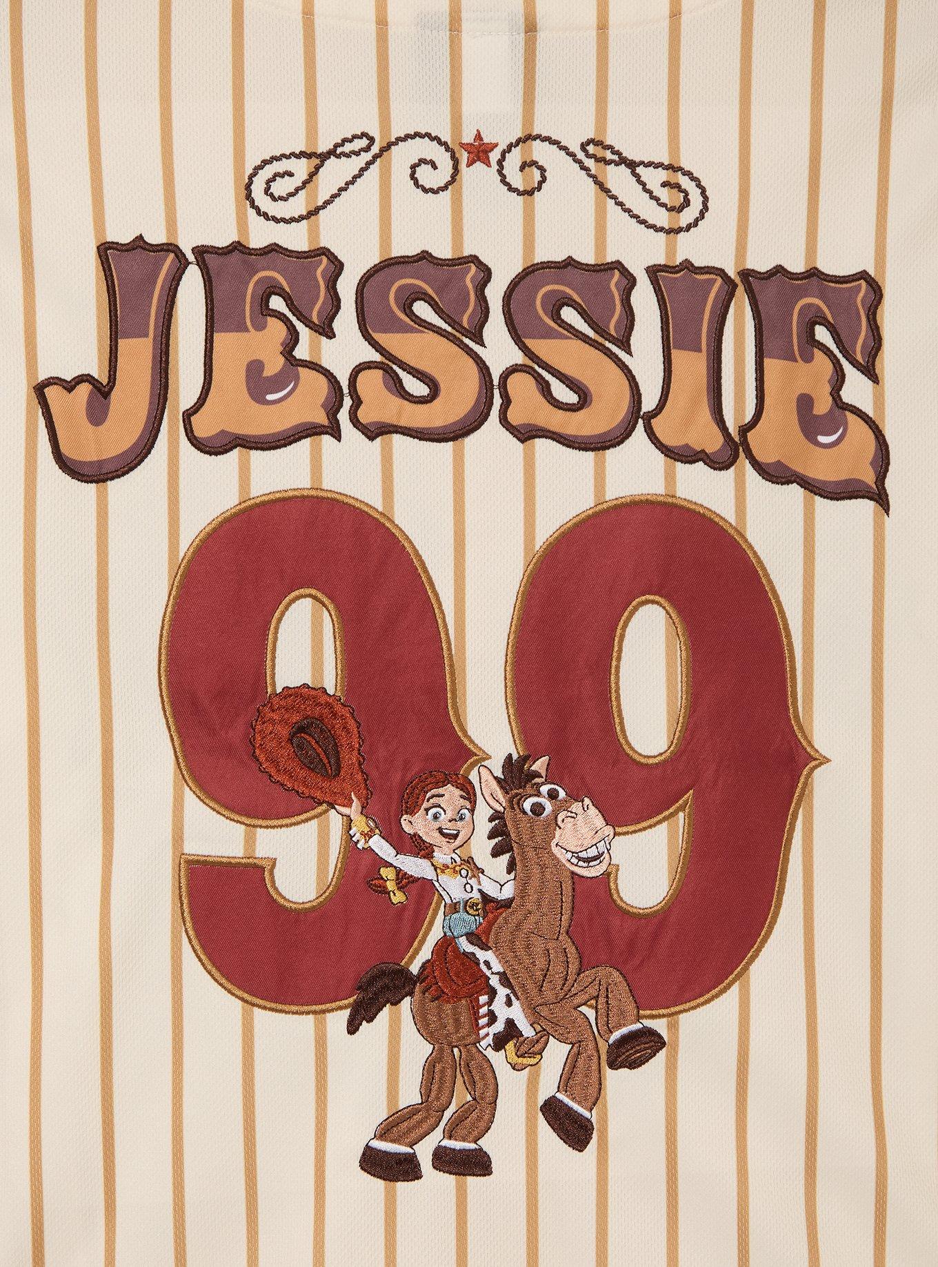 Disney Pixar Toy Story Jessie Women's Plus Size Cropped Baseball Jersey - BoxLunch Exclusive, STRIPES, alternate