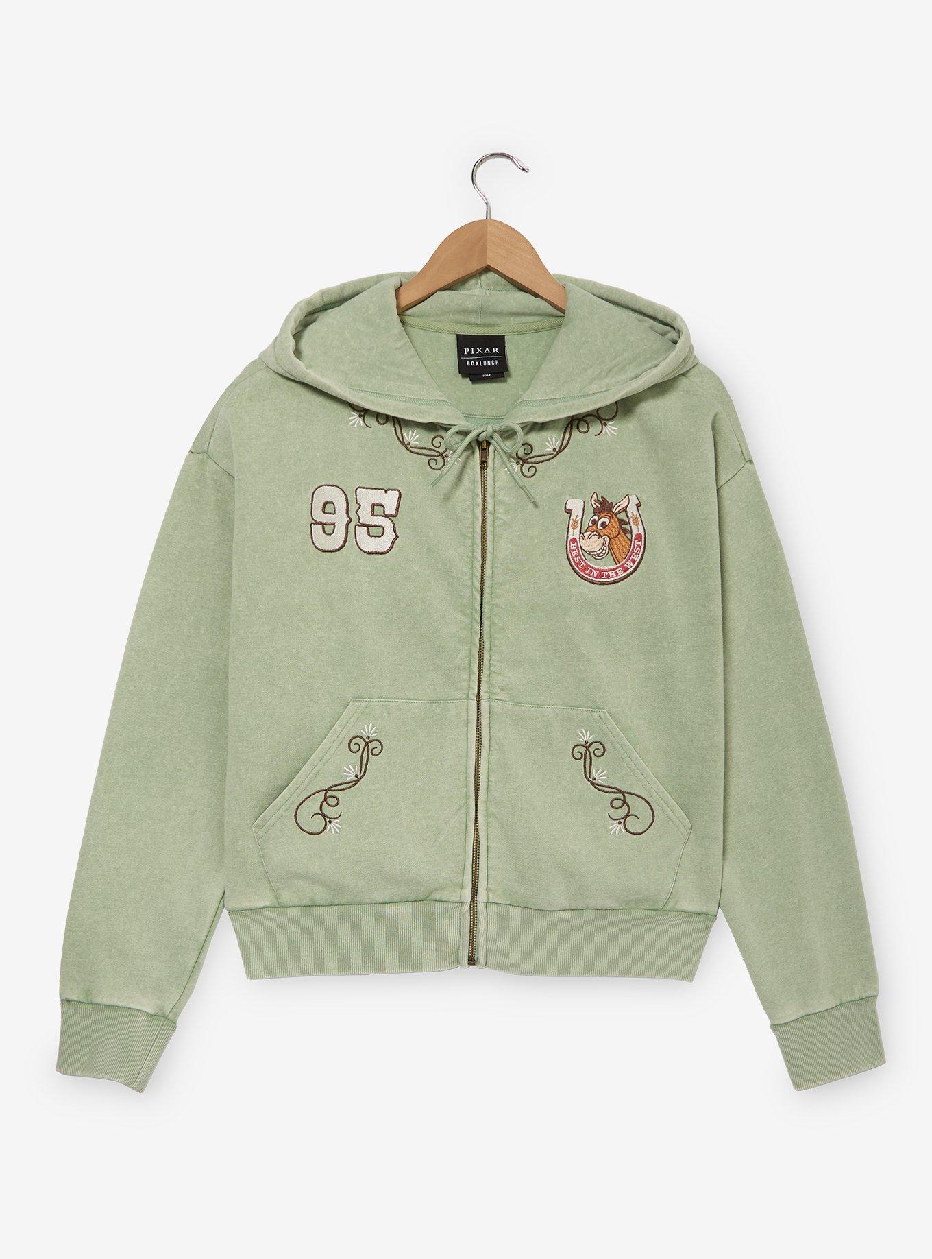 Disney Pixar Toy Story Woody & Bullseye Women's Cropped Zippered Hoodie - BoxLunch Exclusive, STONE WASH, alternate