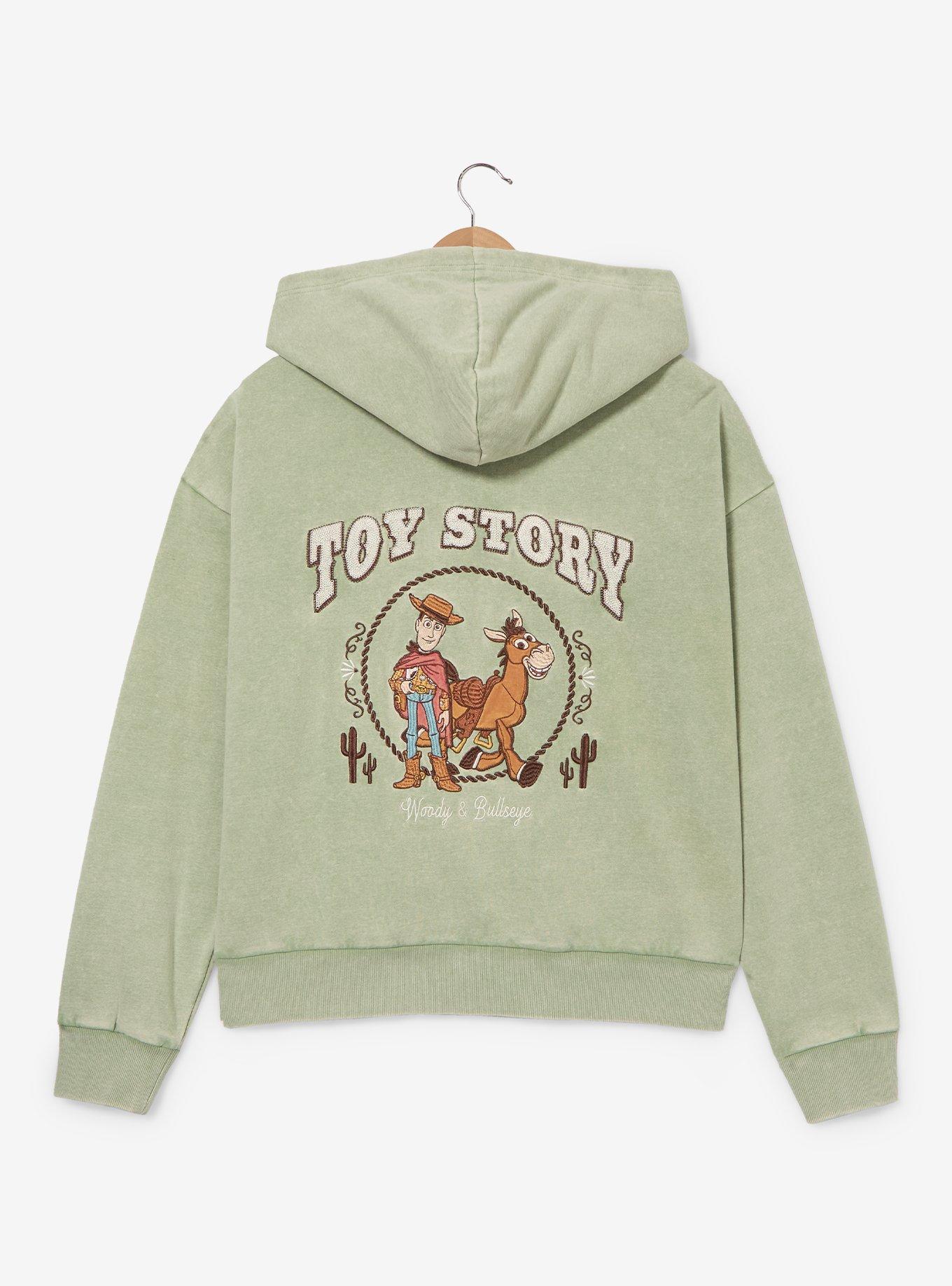 Disney Pixar Toy Story Woody & Bullseye Women's Plus Size Cropped Zippered Hoodie - BoxLunch Exclusive, , hi-res