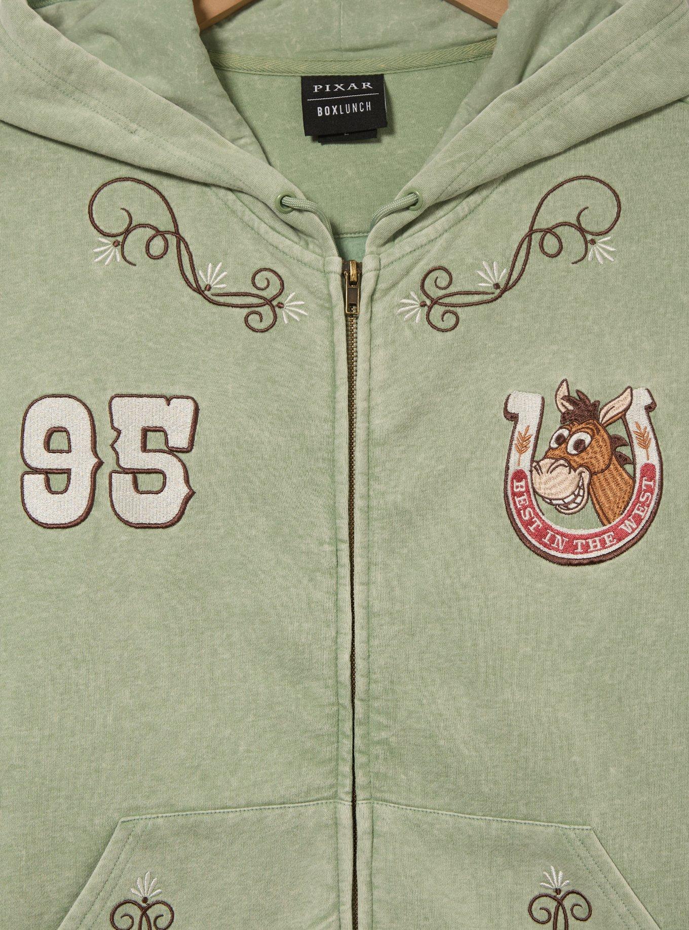 Disney Pixar Toy Story Woody & Bullseye Women's Plus Size Cropped Zippered Hoodie - BoxLunch Exclusive, STONE WASH, alternate