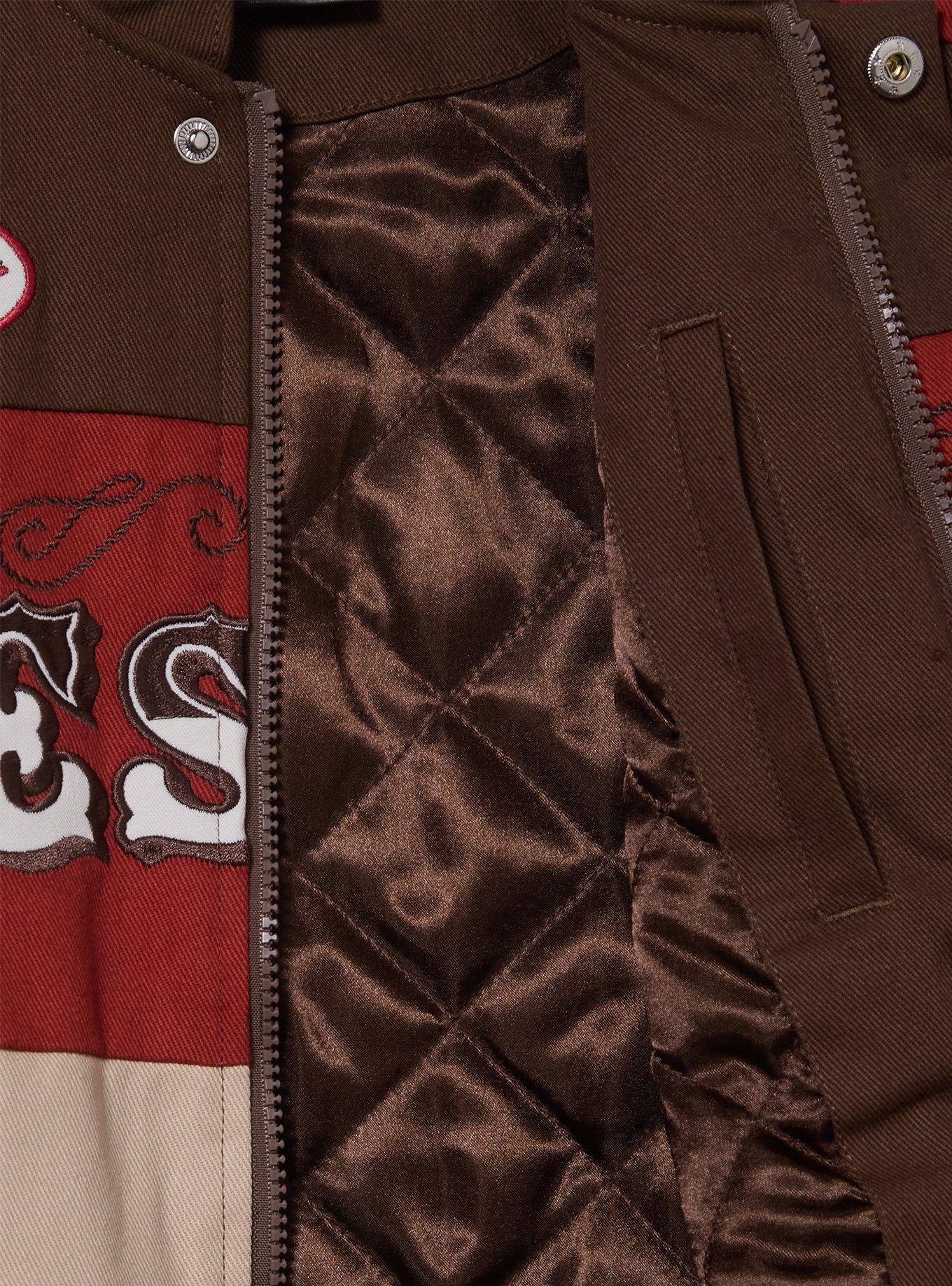 Disney Pixar Toy Story Jessie Women's Cropped Racing Jacket - BoxLunch Exclusive, BROWN, alternate