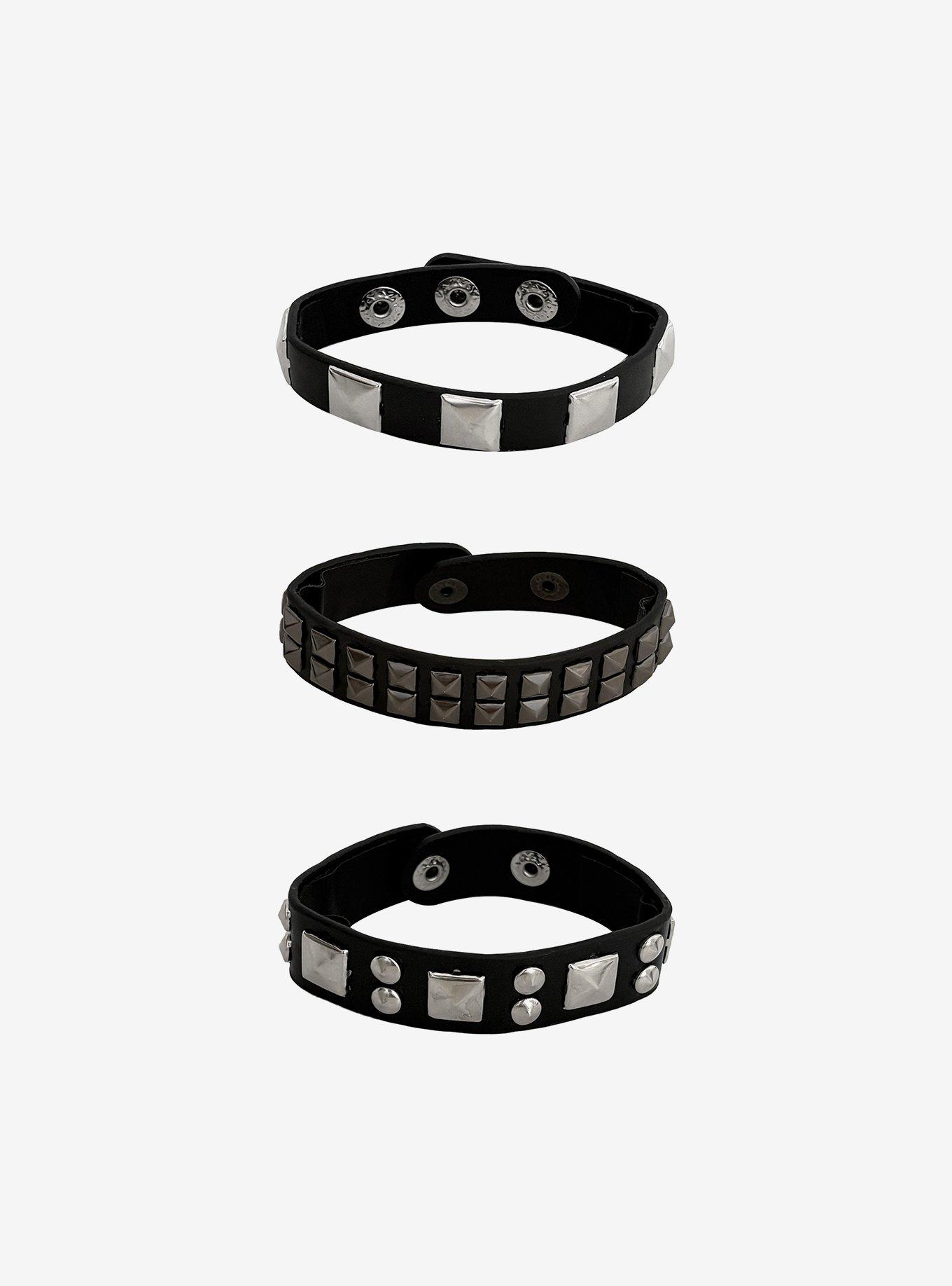 Studded Faux Leather Cuff Bracelet Set, , hi-res
