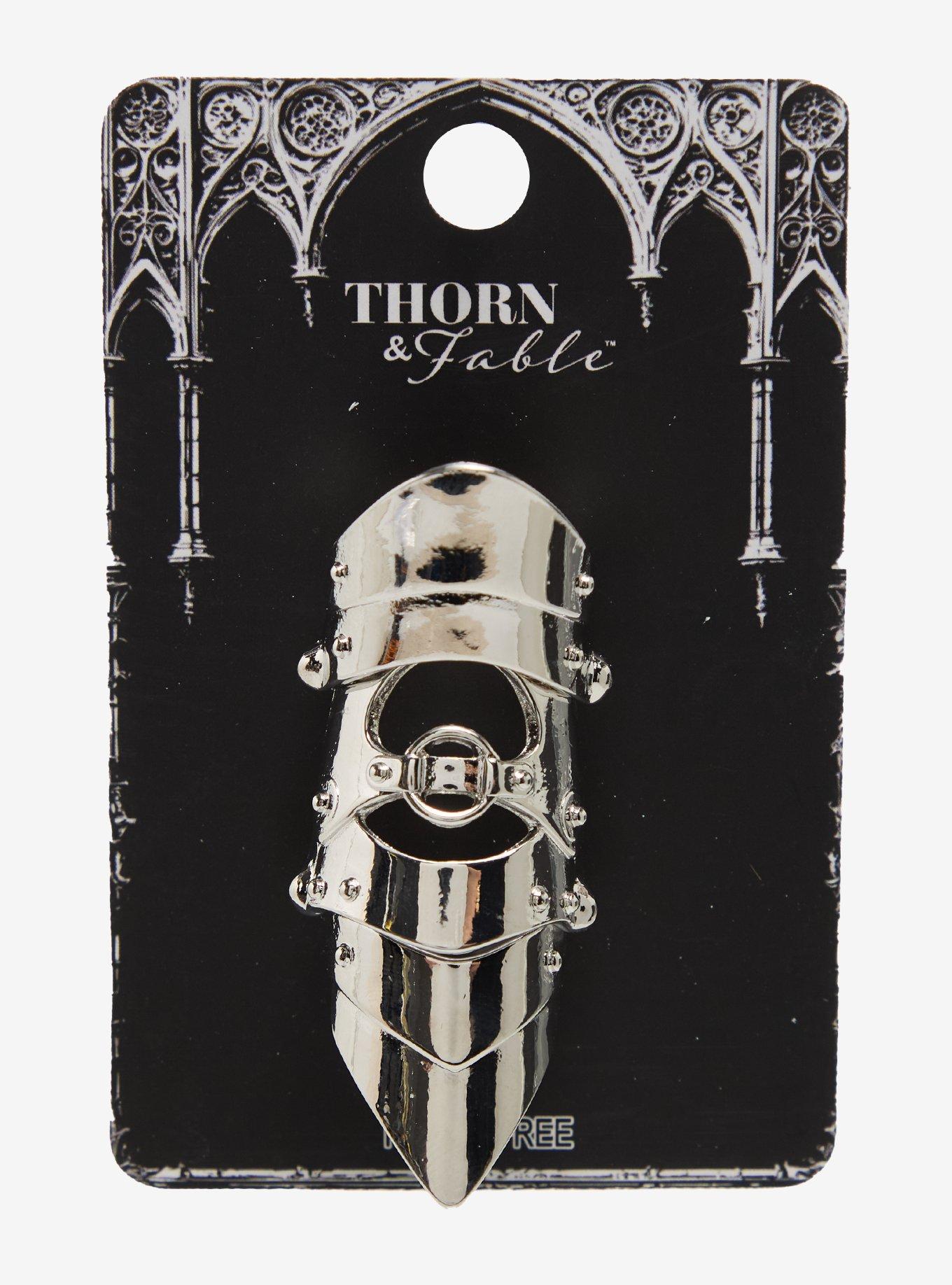 Thorn & Fable Silver-Tone Armor Ring, , hi-res