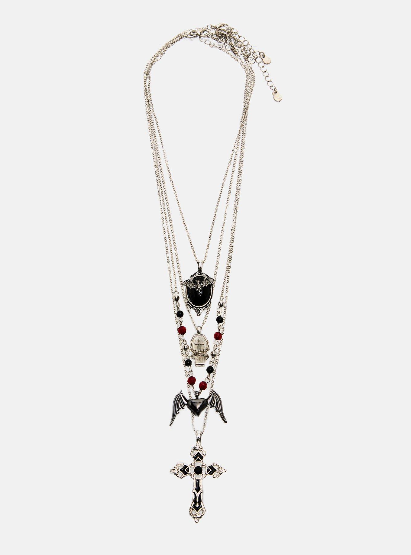 Cosmic Aura Bat Coffin Necklace Set, , hi-res