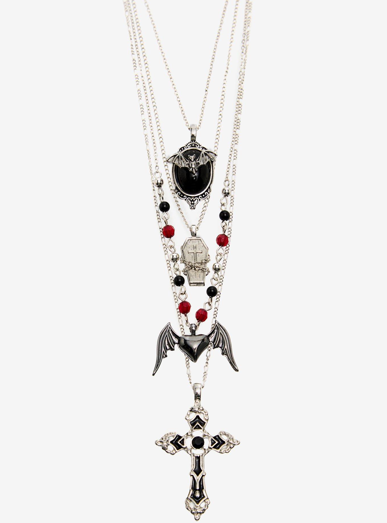 Cosmic Aura Bat Coffin Necklace Set, , alternate