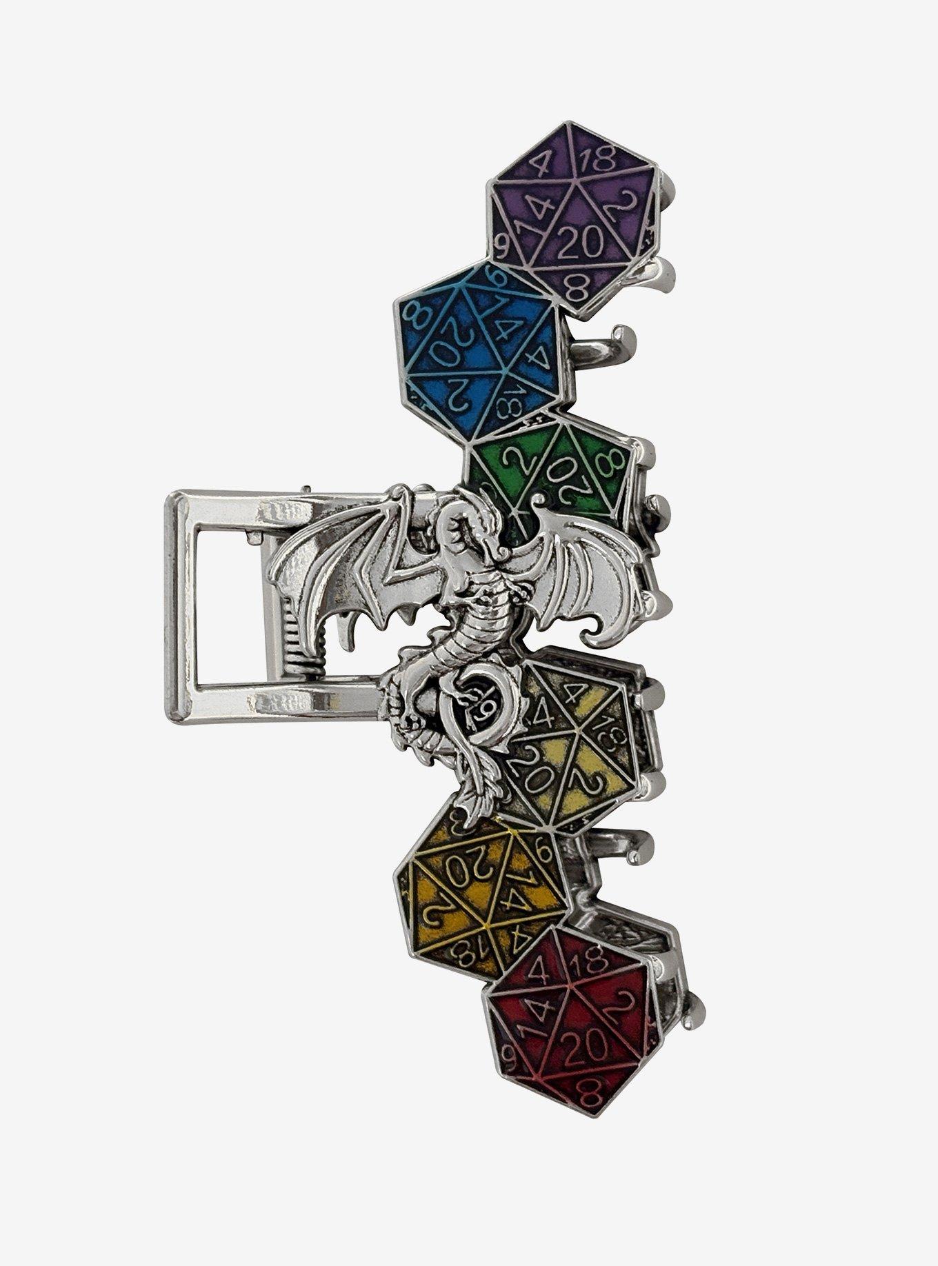 Dragon Rainbow D20 Claw Hair Clip, , hi-res