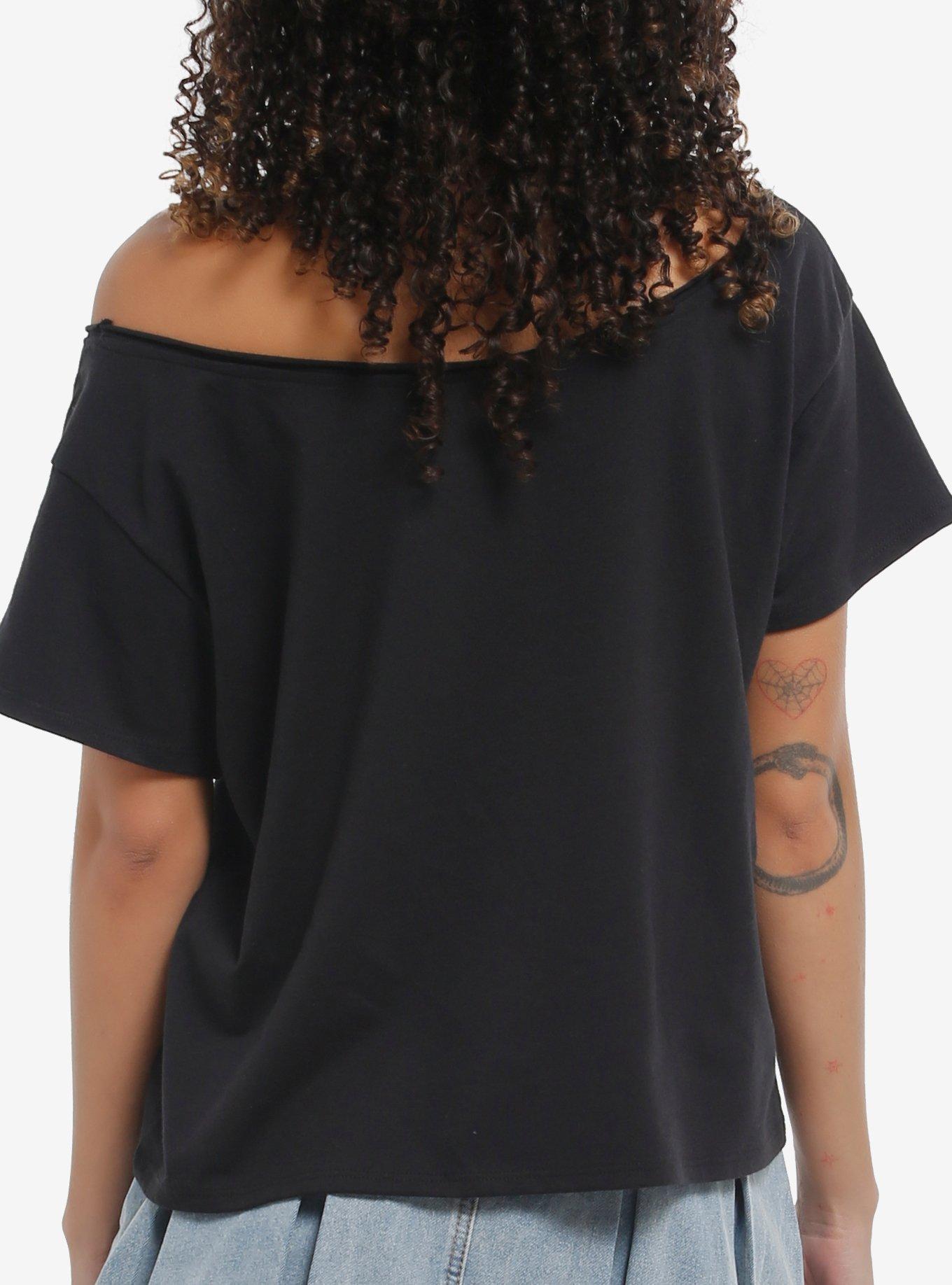 Galaxy Rib Cage Girls Off-Shoulder T-Shirt By Goodie Two Sleeves, MULTI, alternate