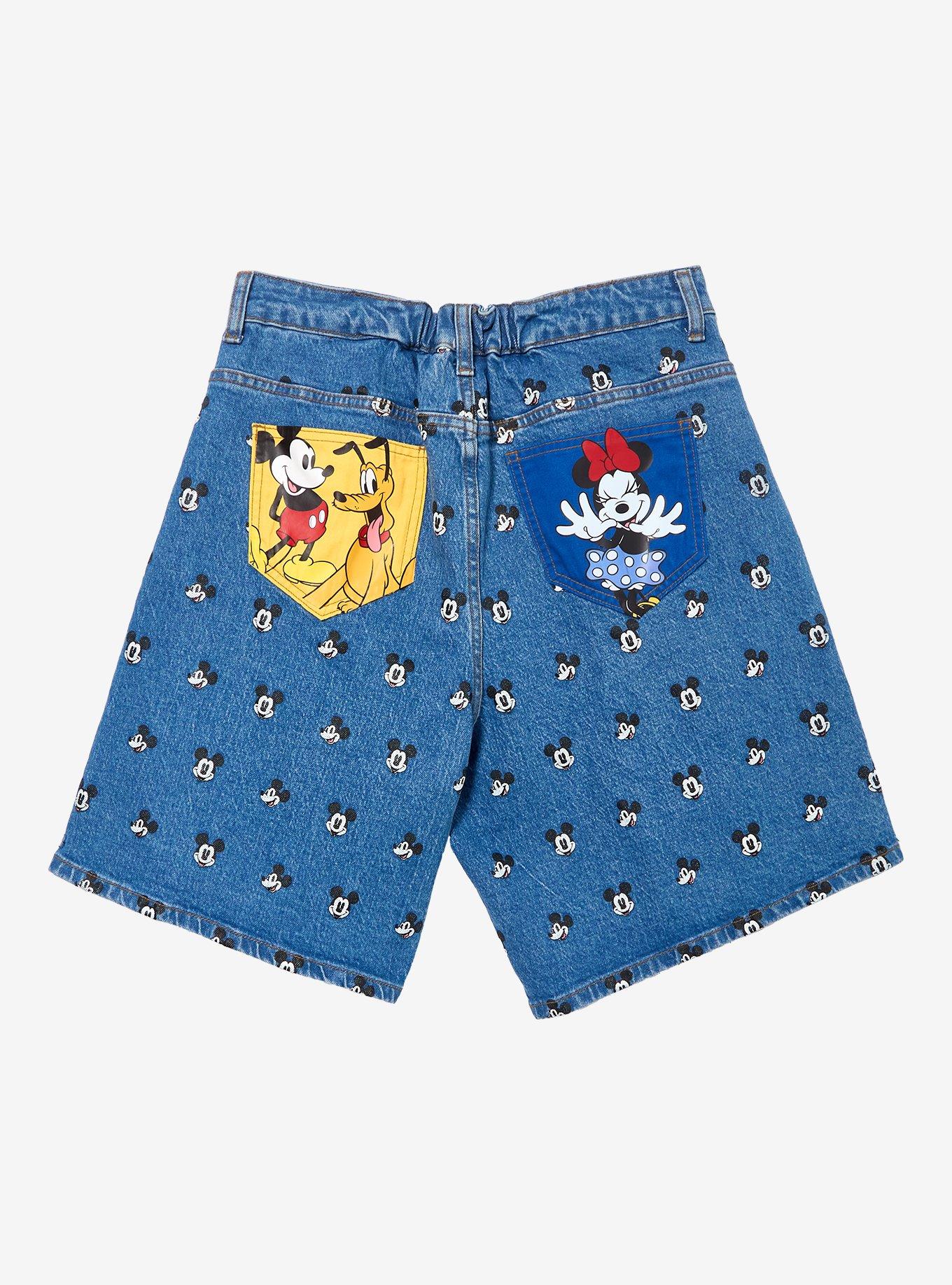 Disney Mickey Mouse Allover Print Women's Jean Shorts - BoxLunch Exclusive, , hi-res