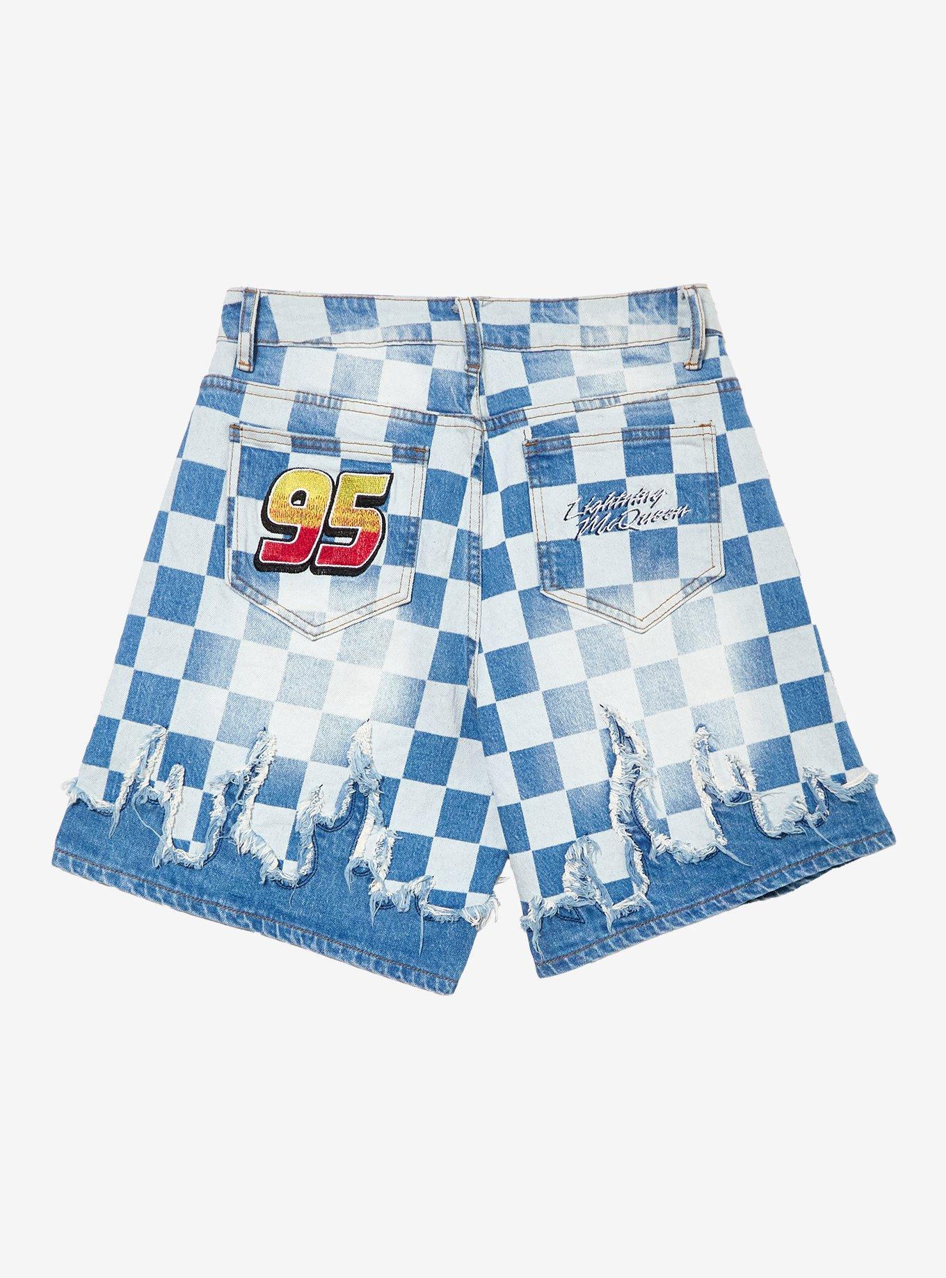 Disney Pixar Cars Checkered Women's Shorts &mdash; BoxLunch Exclusive, , hi-res