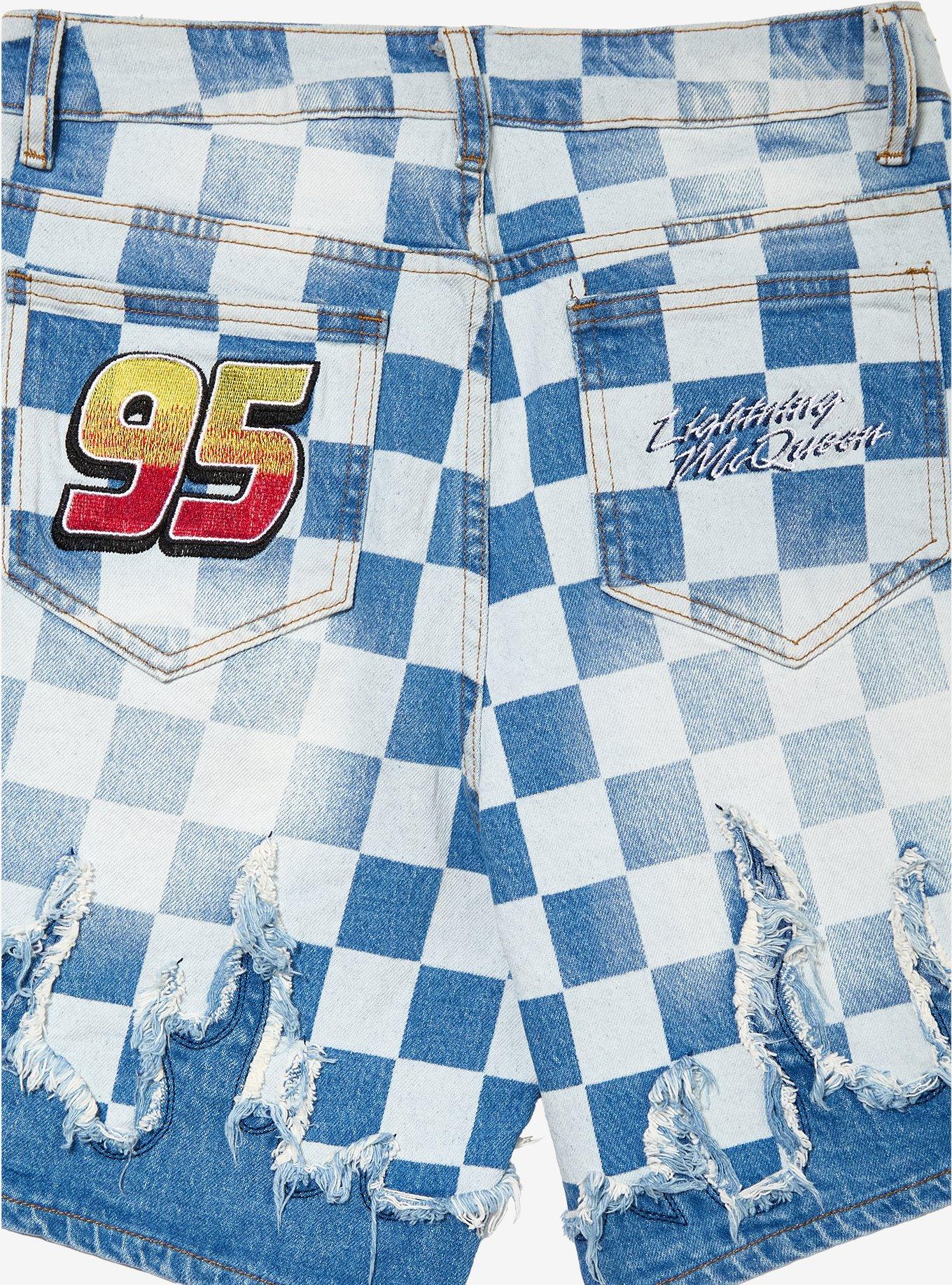 Disney Pixar Cars Checkered Women's Shorts &mdash; BoxLunch Exclusive, DENIM, alternate