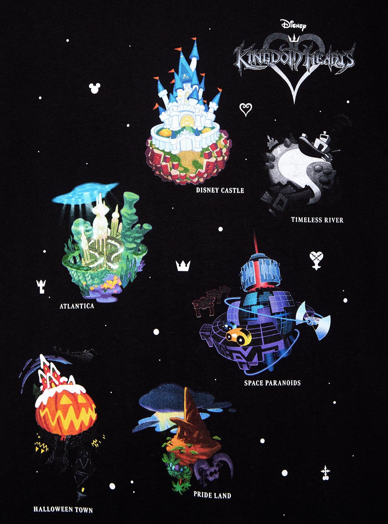 Disney Kingdom Hearts Worlds T-Shirt — BoxLunch Exclusive, , hi-res