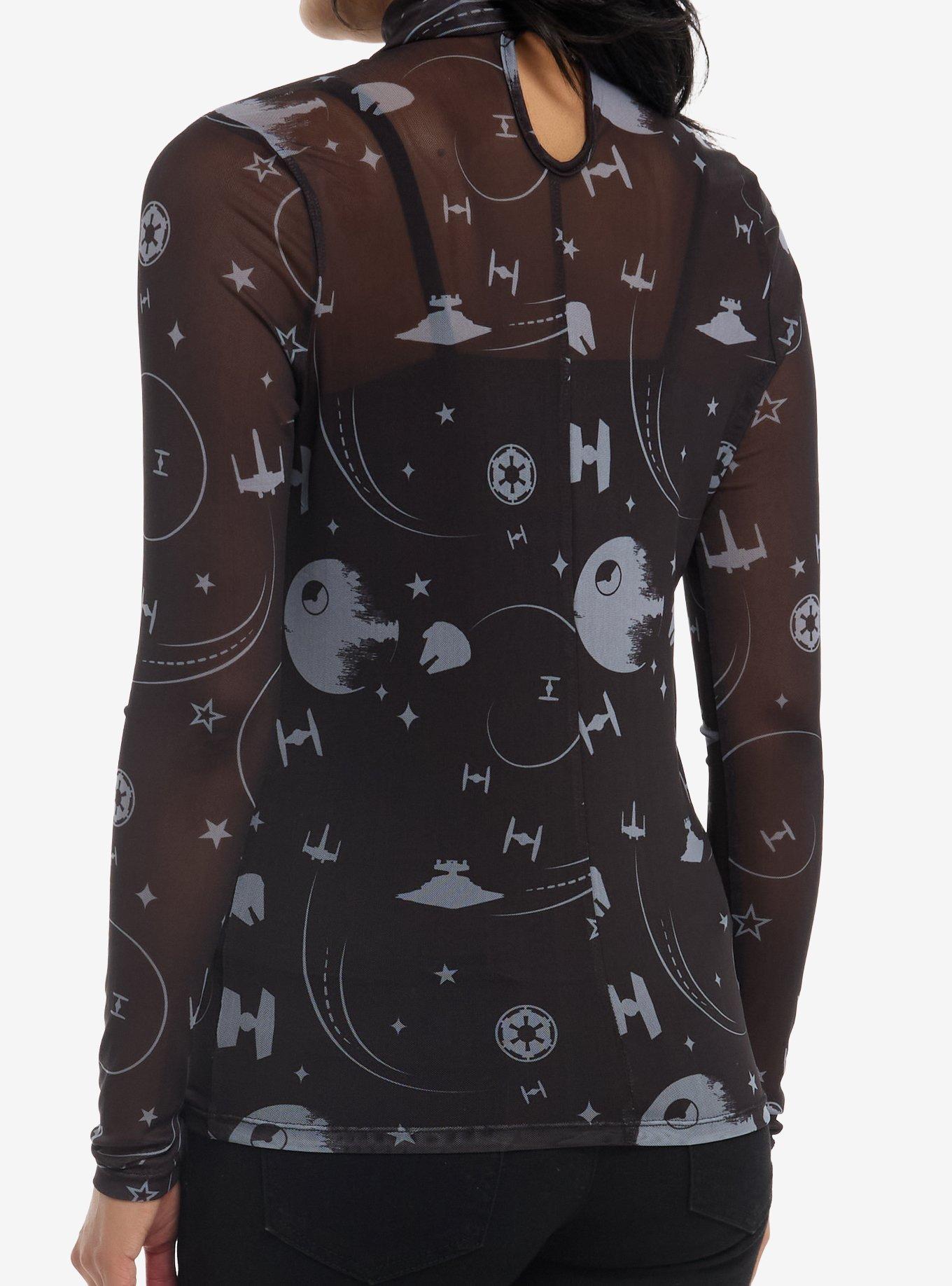 Her Universe Star Wars Empire Ships Mesh Long-Sleeve Top Her Universe Exclusive, BLACK, alternate - view 3