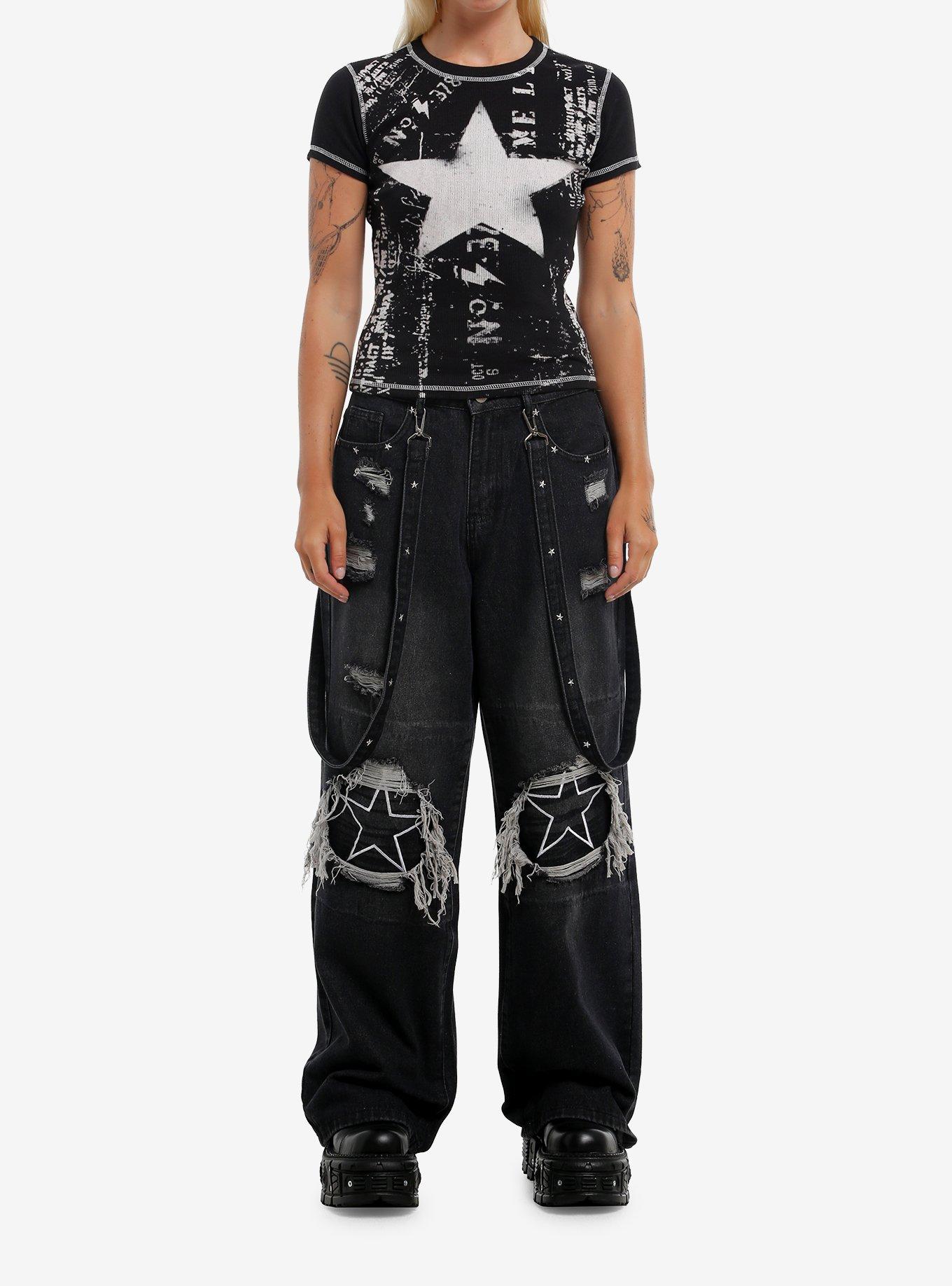 Star Ribbed Girls T-Shirt, , hi-res