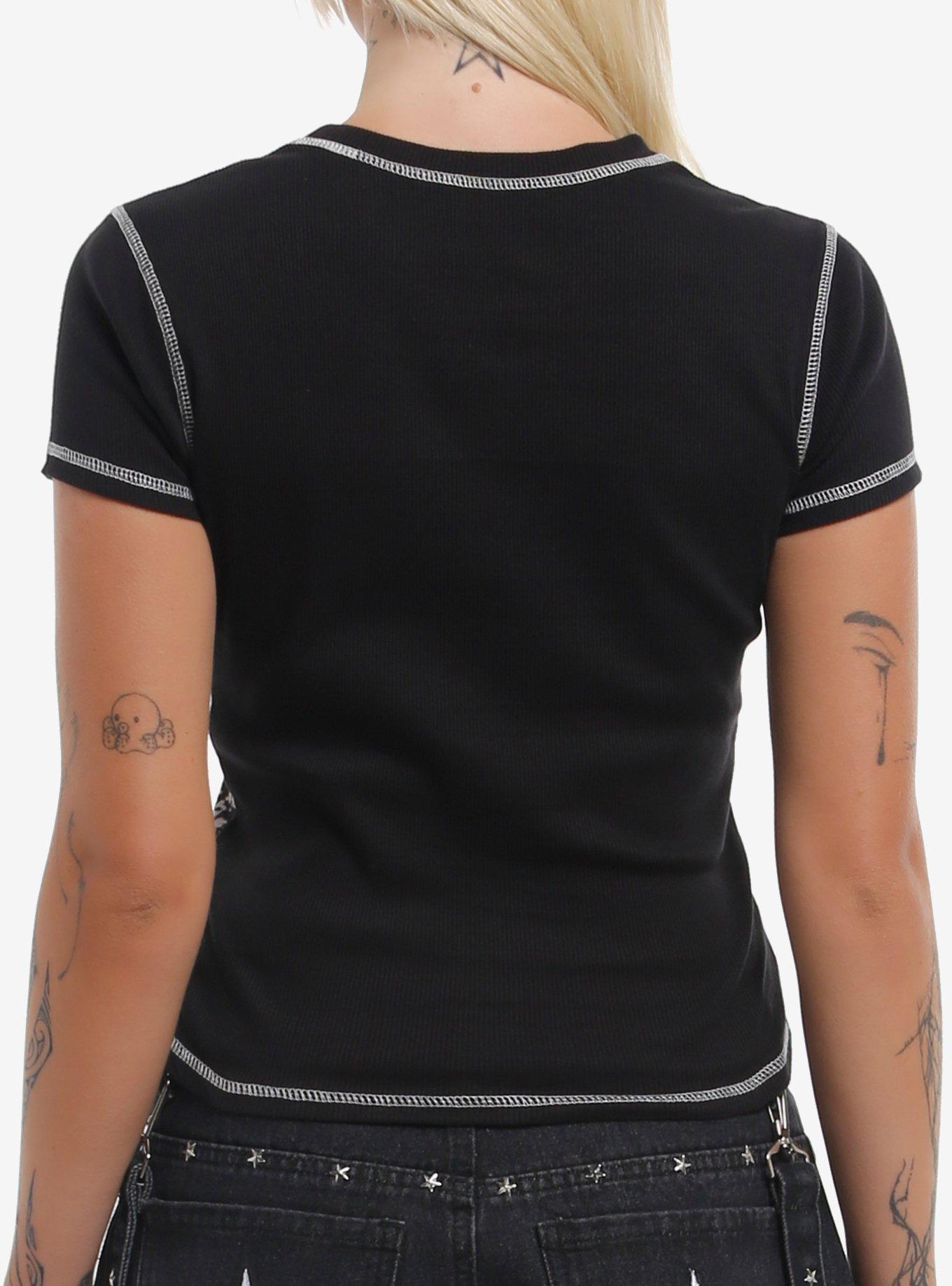 Star Ribbed Girls T-Shirt, , alternate