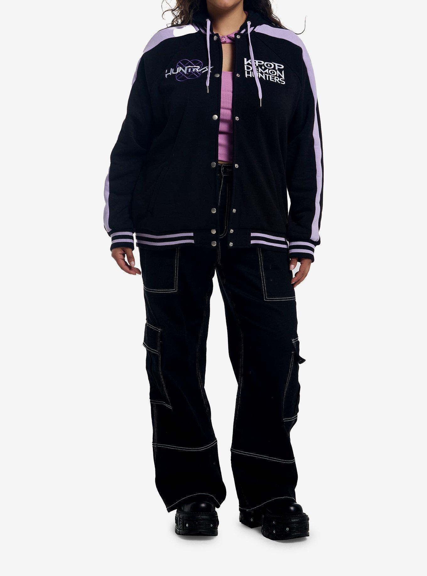 KPop Demon Hunters HUNTR/X Varsity Jacket Plus Size, BLACK  PINK, alternate - view 3