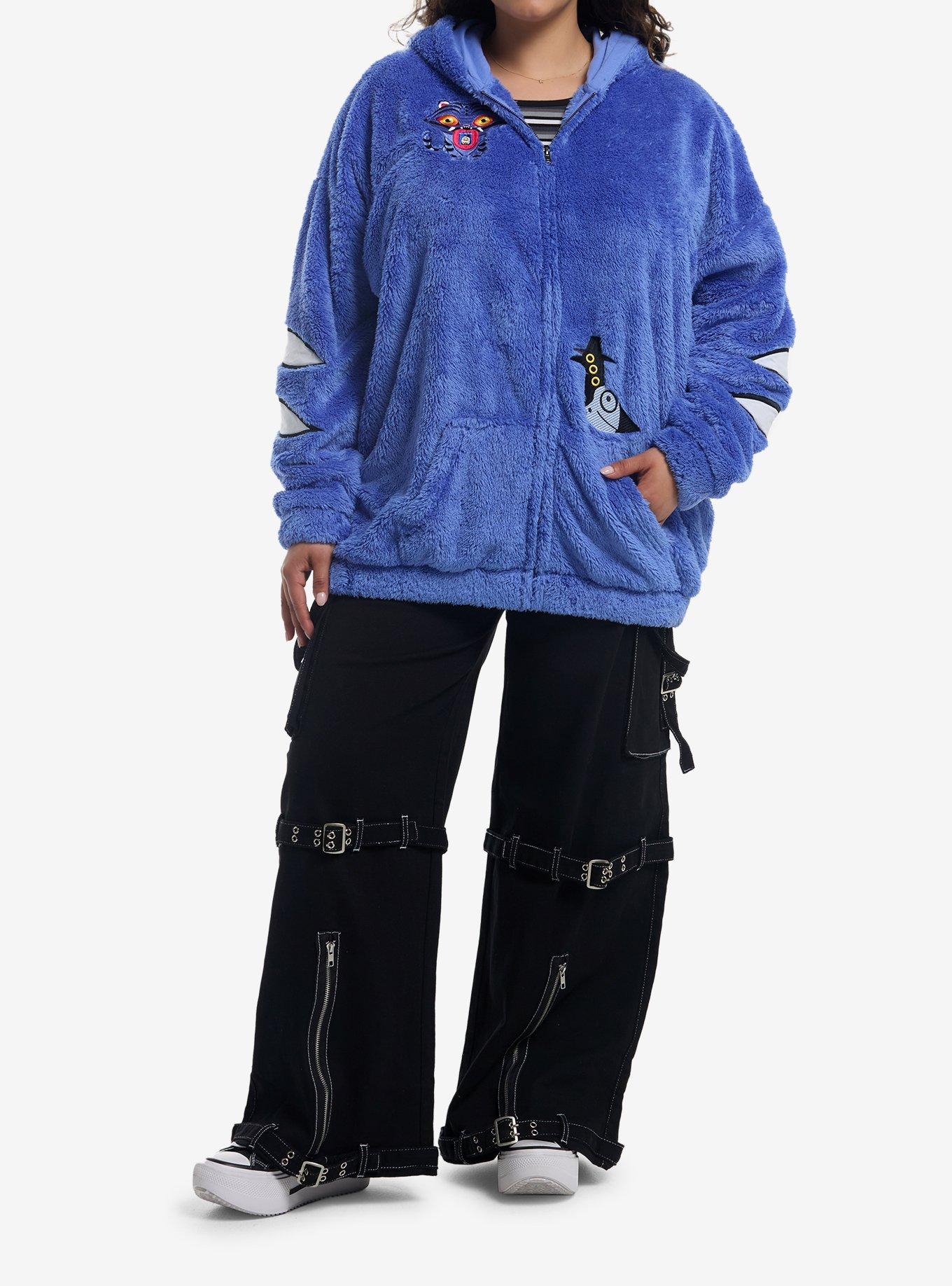 KPop Demon Hunters Derpy Tiger Character Patch Fuzzy Hoodie Plus Size, MULTI, alternate - view 3